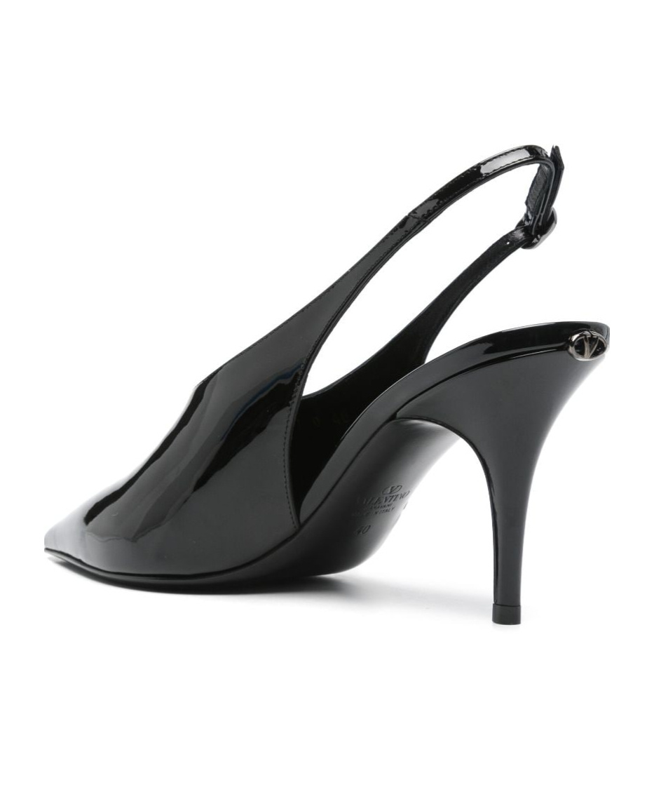 Valentino Le Salon Black Patent Leather Slingback In Black