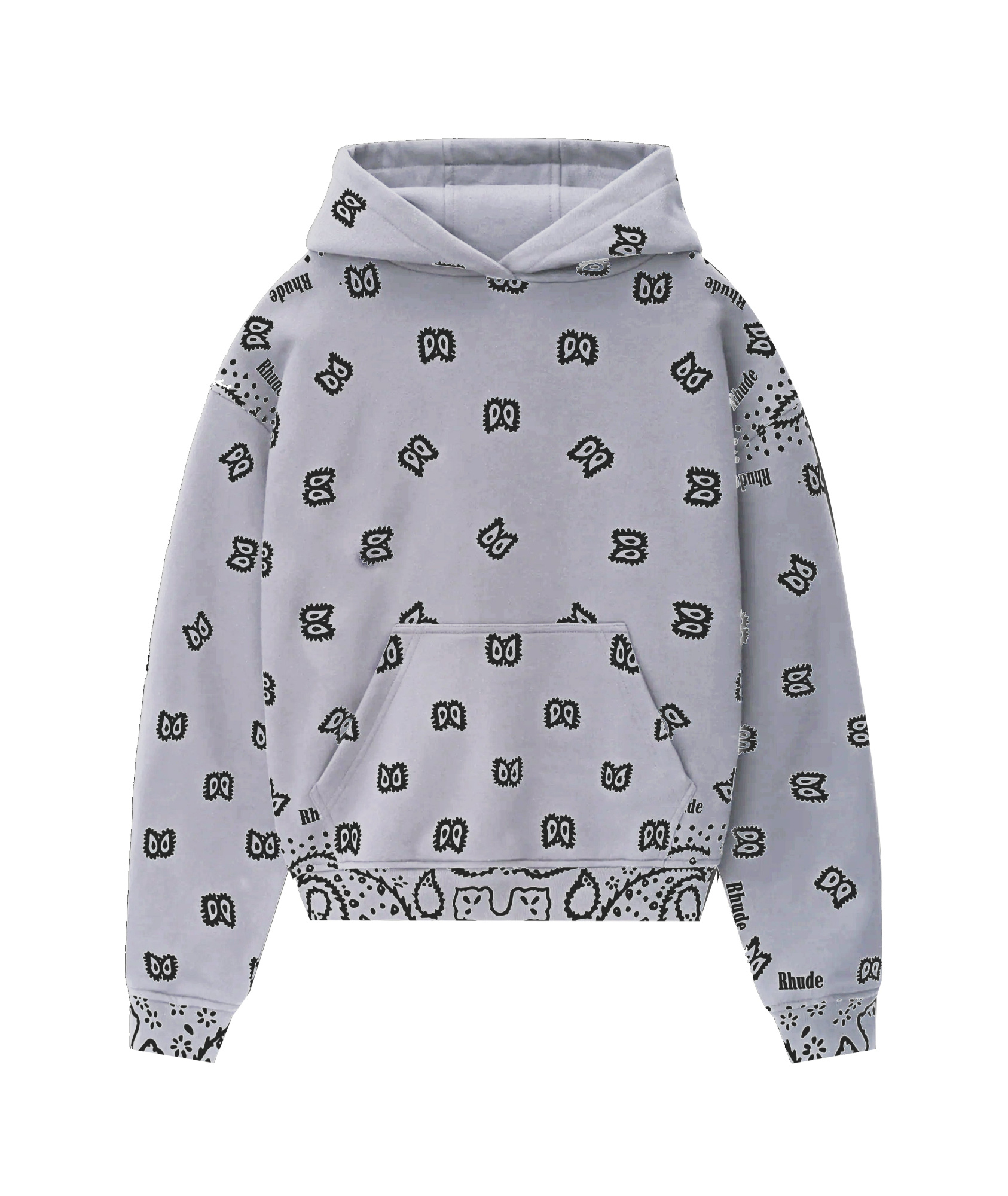 Rhude Long-sleeved Hoodie In Gray