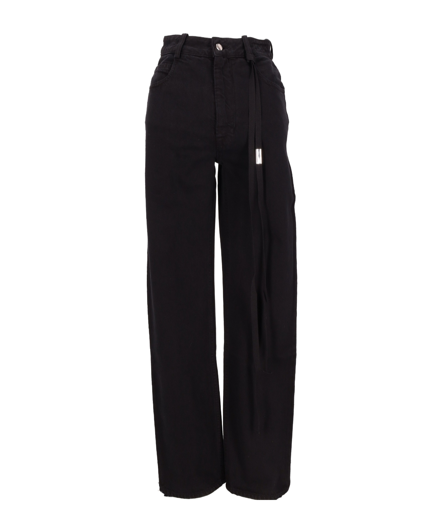 Ann Demeulemeester Herme 5 Pockets Slim Fit Cropped Jeans In Black