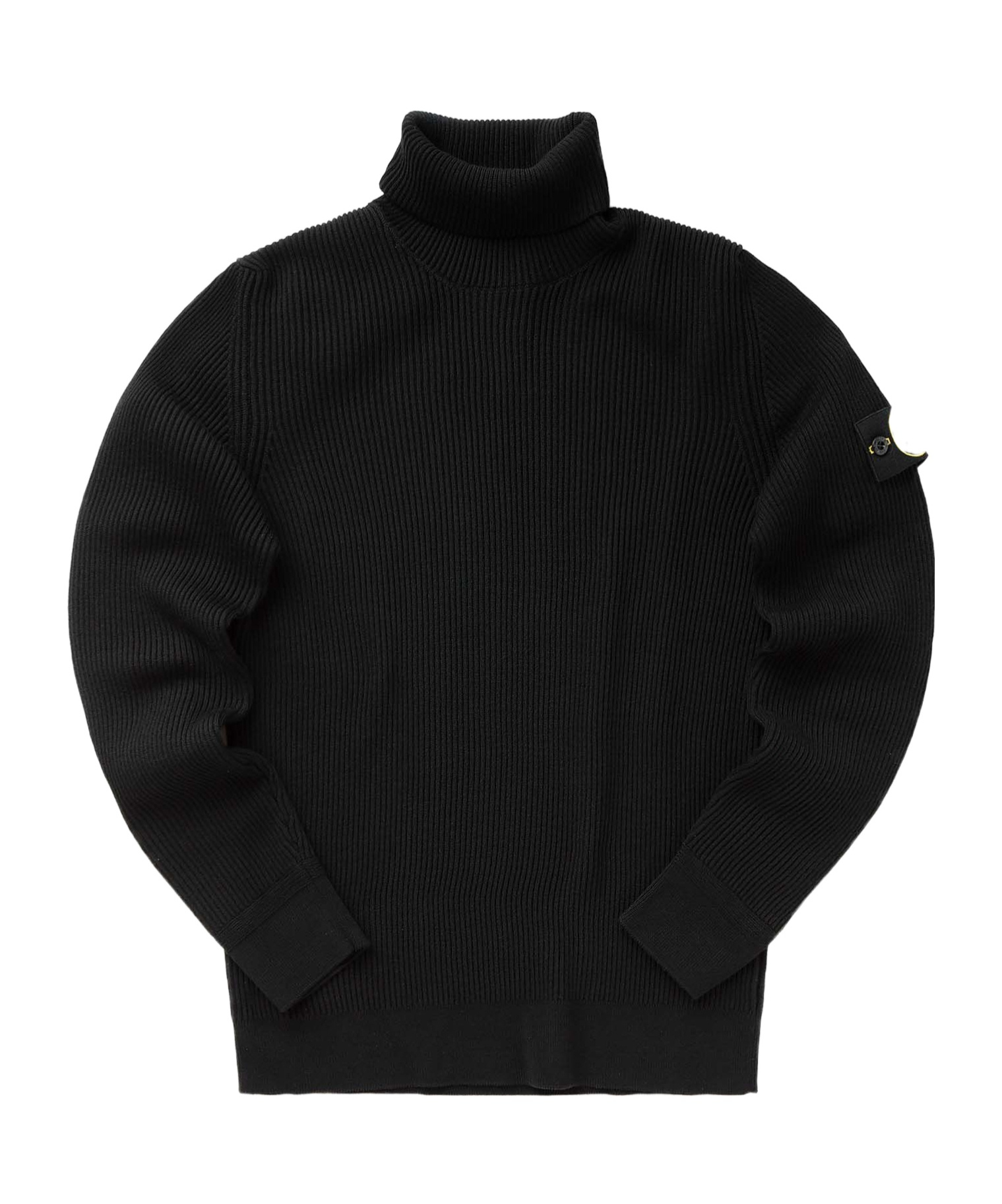 Stone Island Black 505a2 Winter Cotton Turtleneck In Black