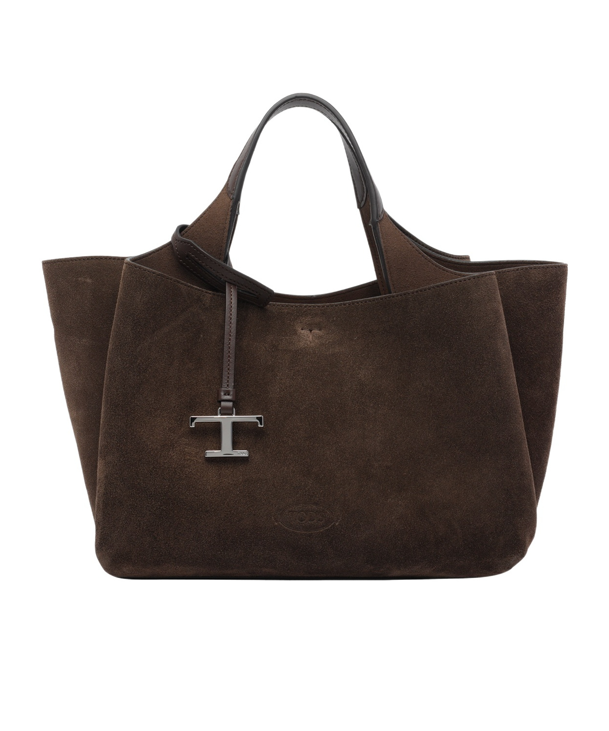 Tod's T Pendant Logo Medium 2 Handles Bags In Brown