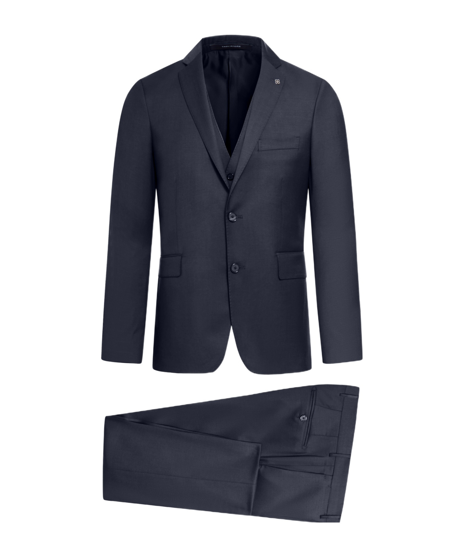 Shop Tagliatore Long-sleeved Suit In Black