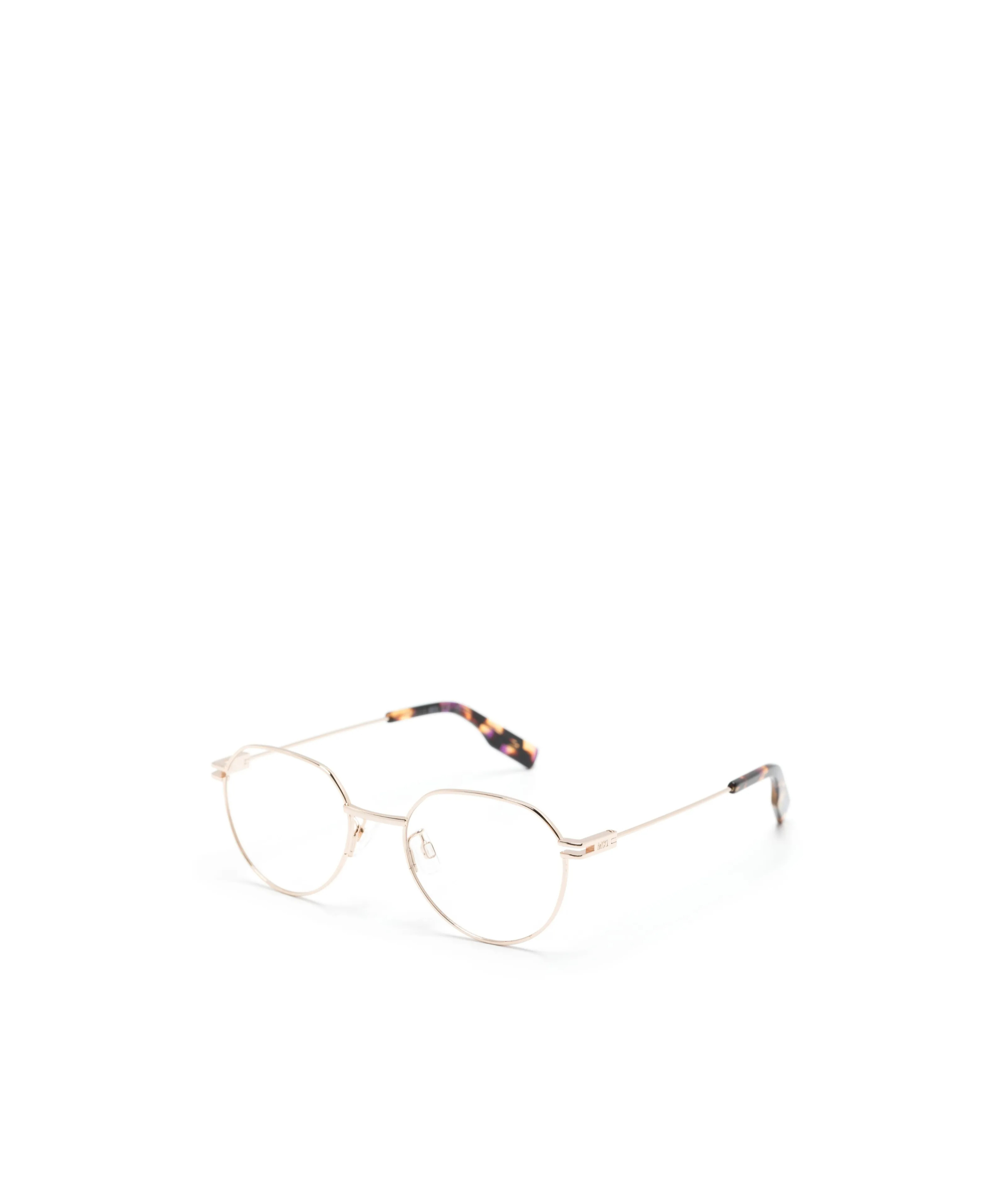Mcq By Alexander Mcqueen Metallic Round-frame Glasses In Pink