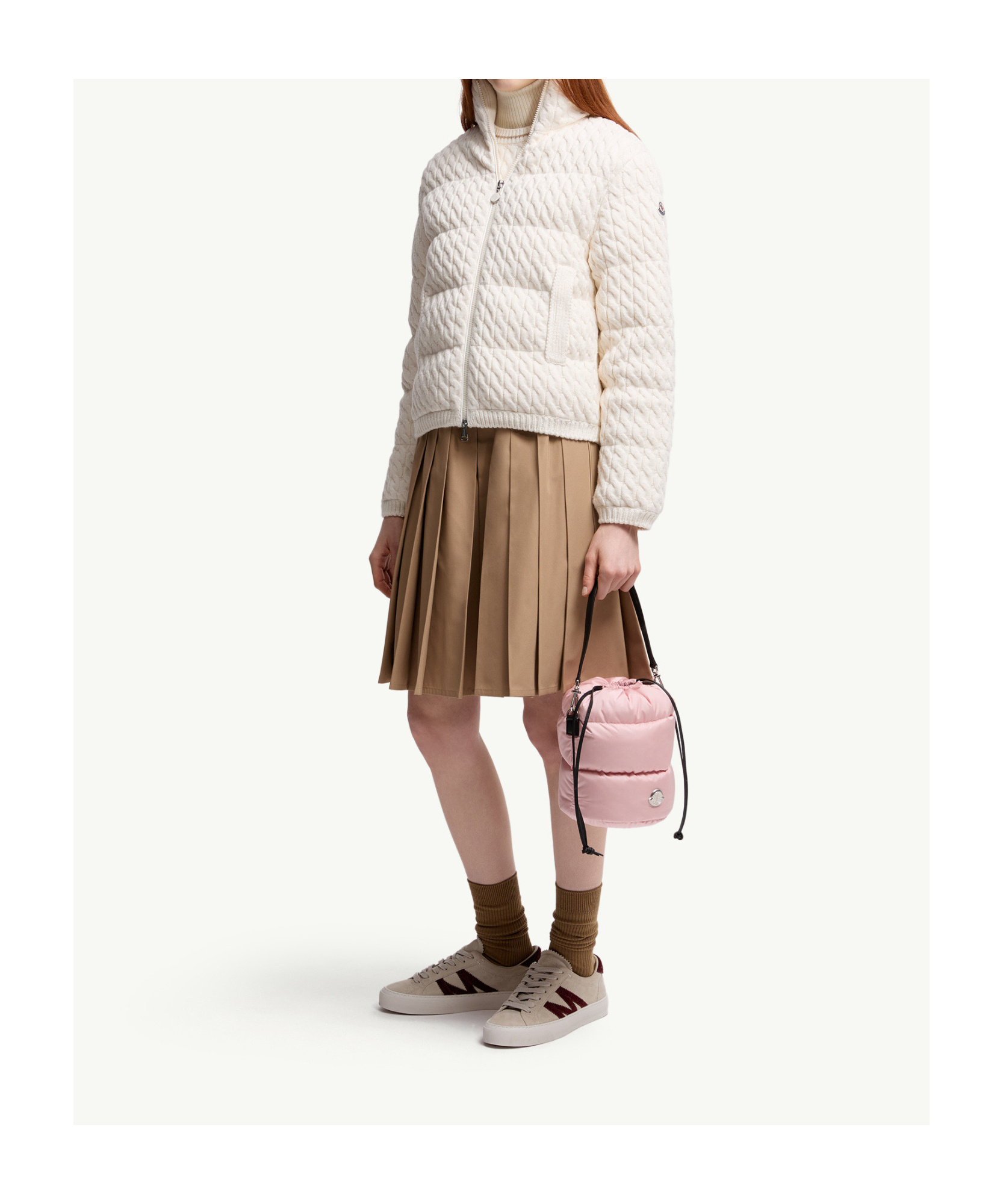 Moncler Padded Wool & Cotton Zip-up Cardigan, Women, White, Size: S In White