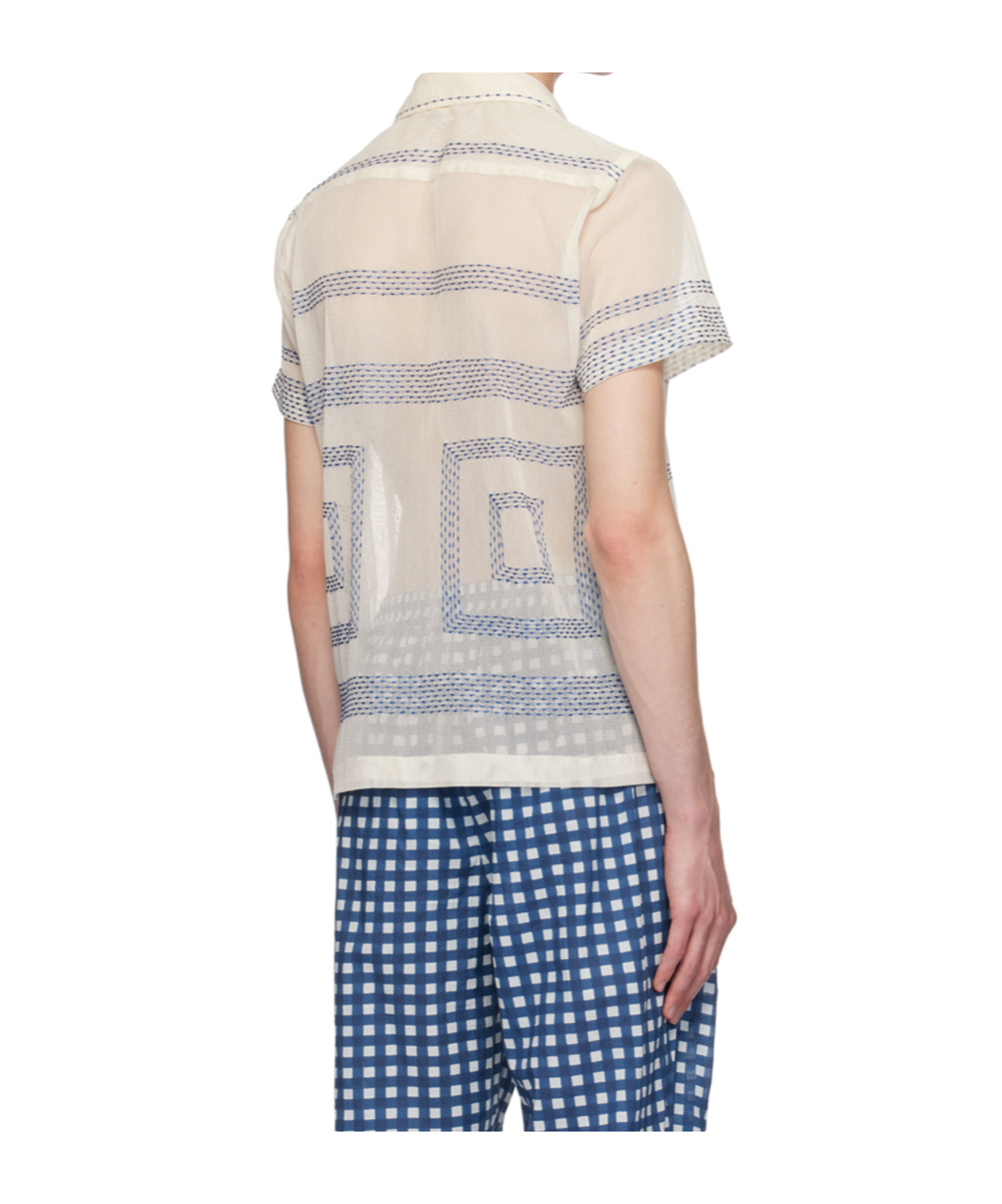 Bode Off-white Tile Stitch Shirt In Nude