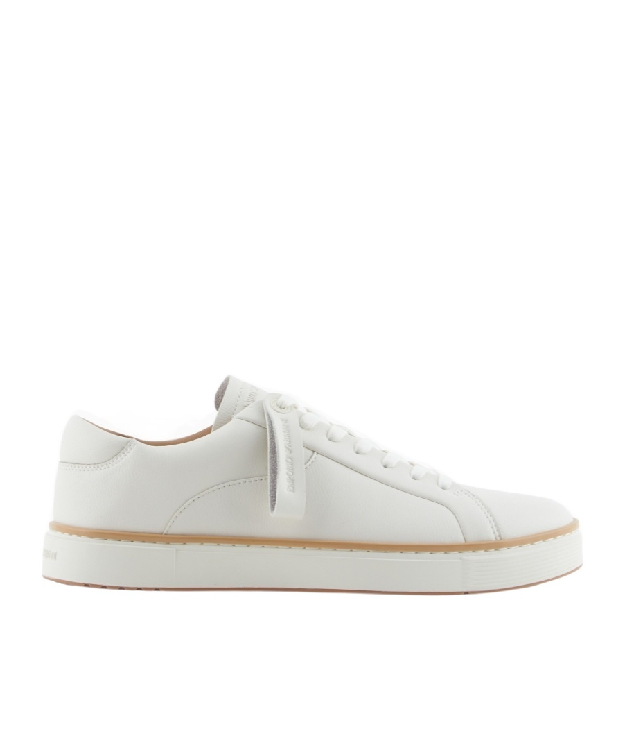 Emporio Armani Round-toe Low-top Casual Shoes In White