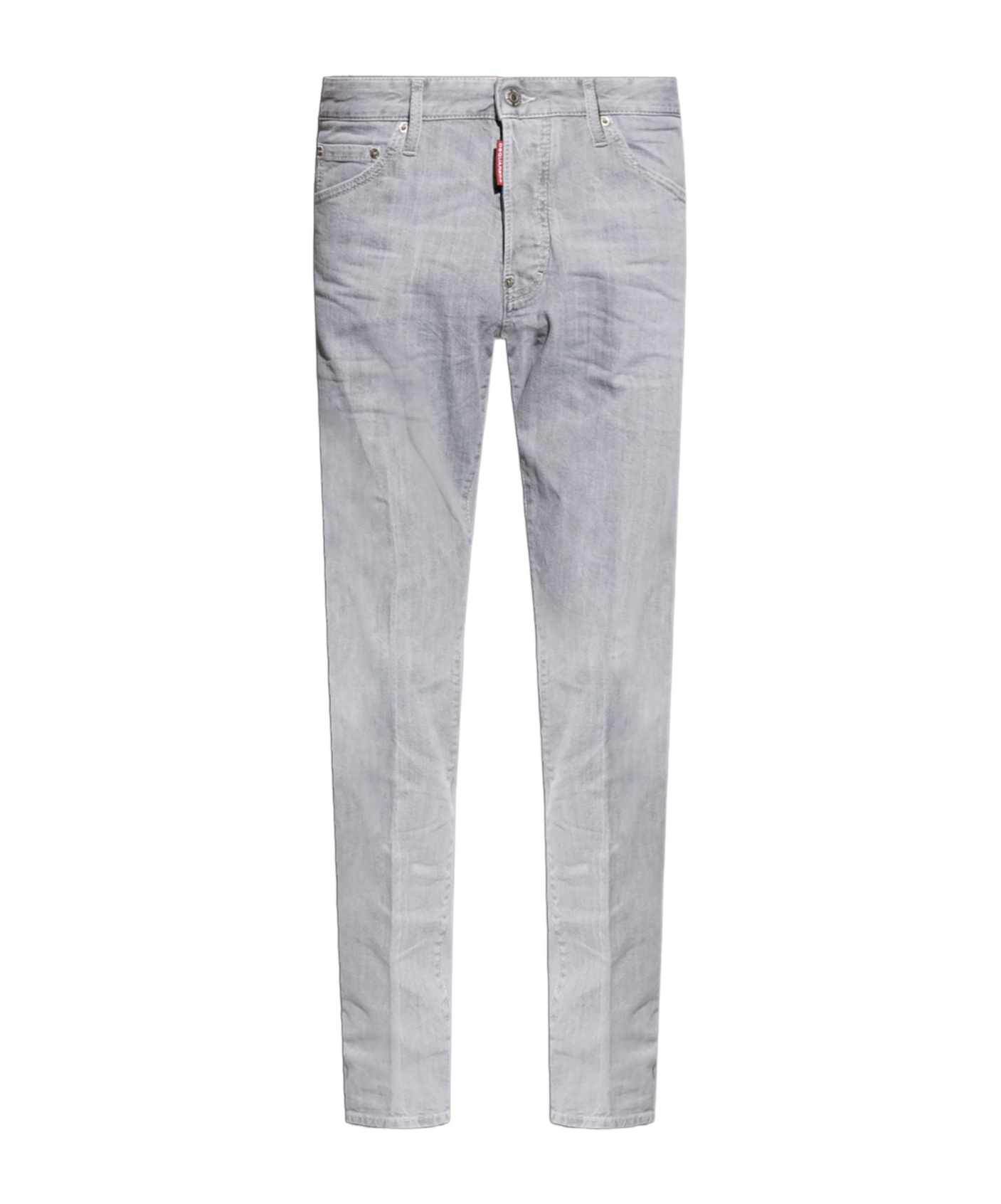 Dsquared2 Cotton Trouser With Back Logo Patch In Gray