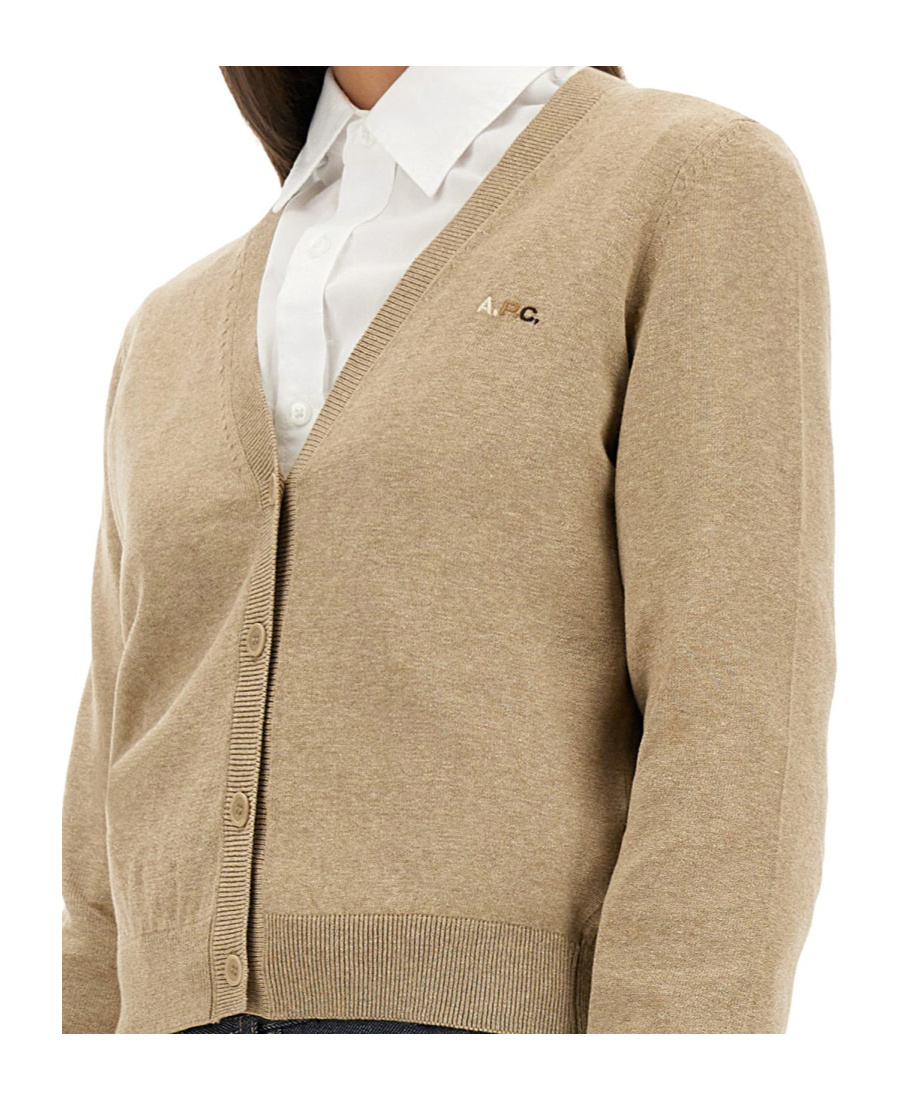 Apc A.p.c. Josephine Cropped Cardigan In Nude