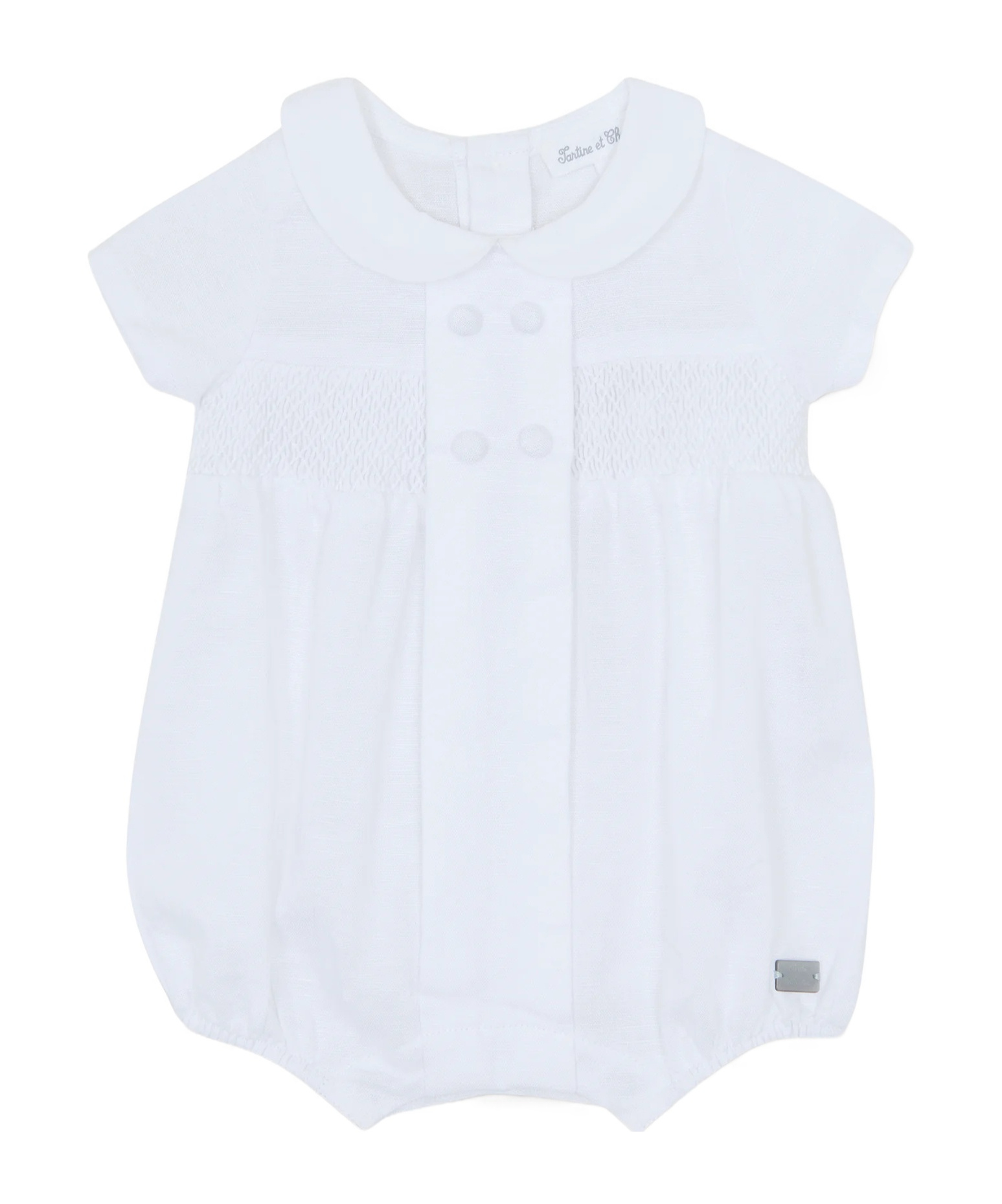 Tartine Et Chocolat Shirred-panel Romper In White