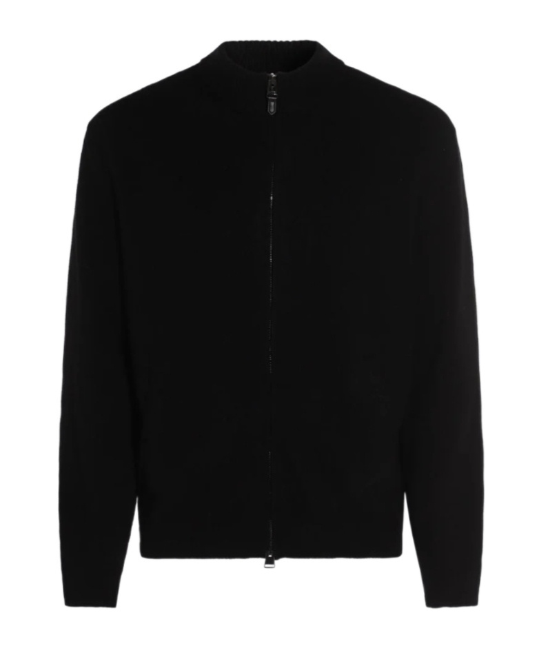 Canali Zip-neck Sweater In Black