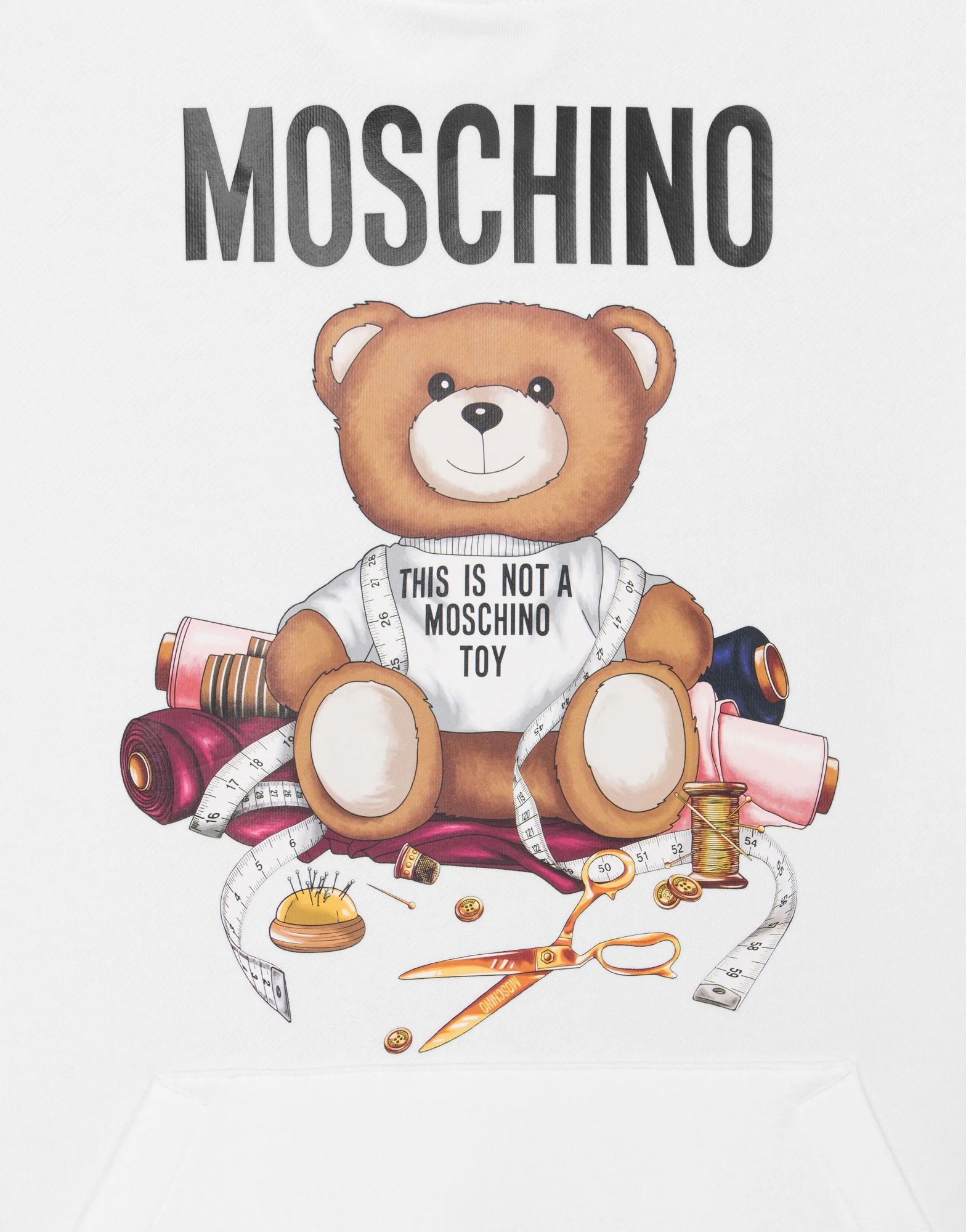 Moschino Tailor Teddy Bear Hooded Hoodie In White