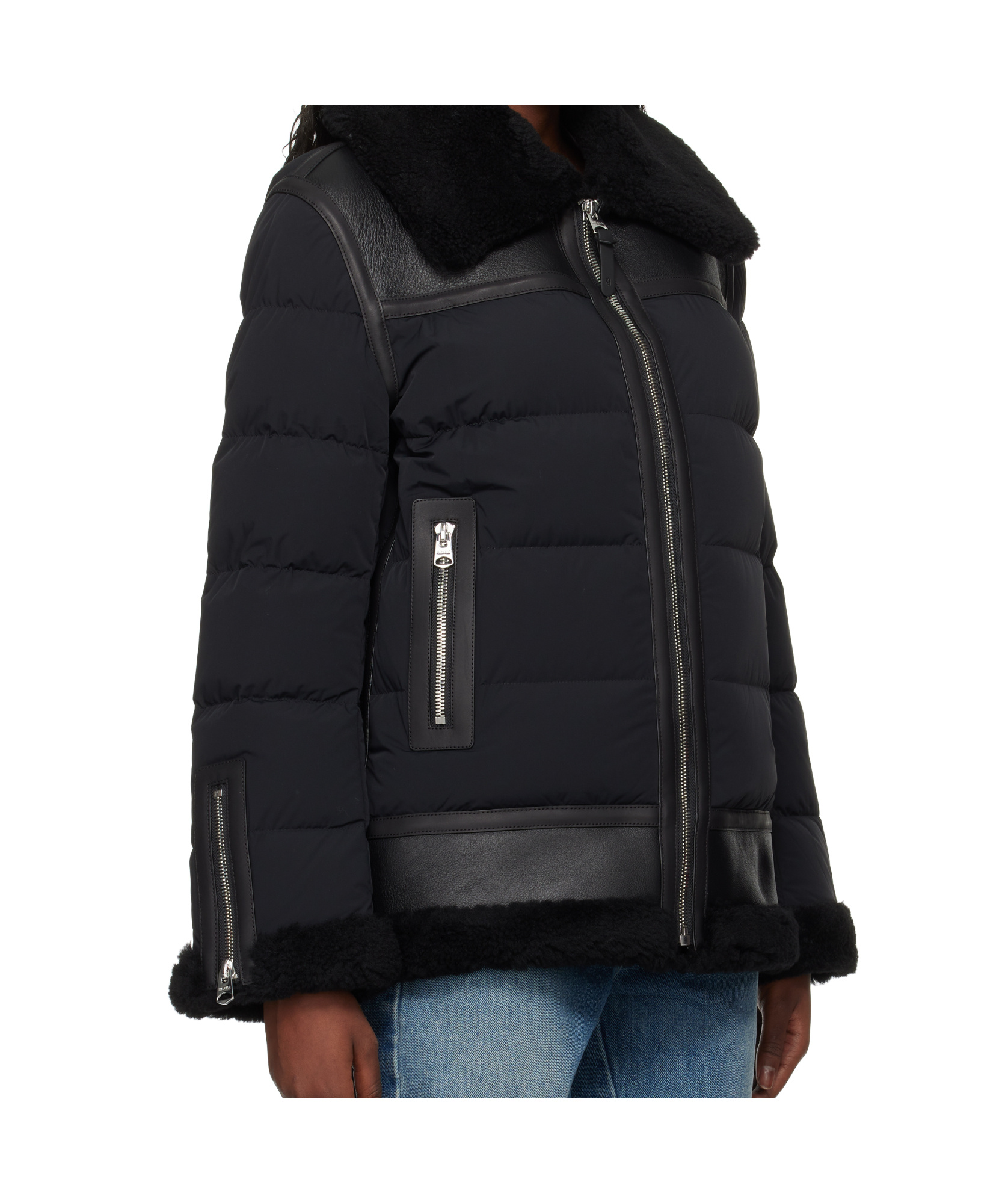 Mackage Black Vanna Down Shearling Jacket In Black