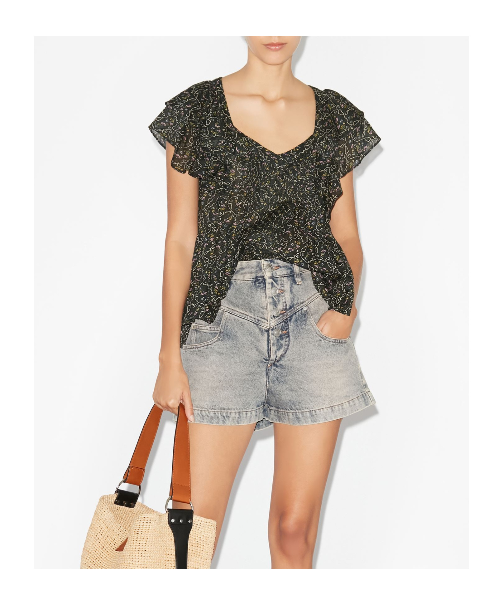 Isabel Marant Étoile Madrana Organic-cotton Blouse In Black