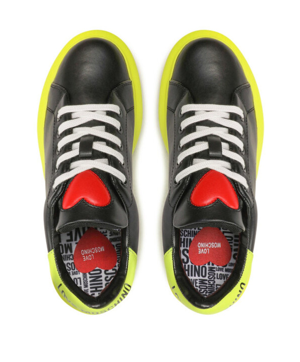 Moschino Lace-up Low-cut Sneakers In Black