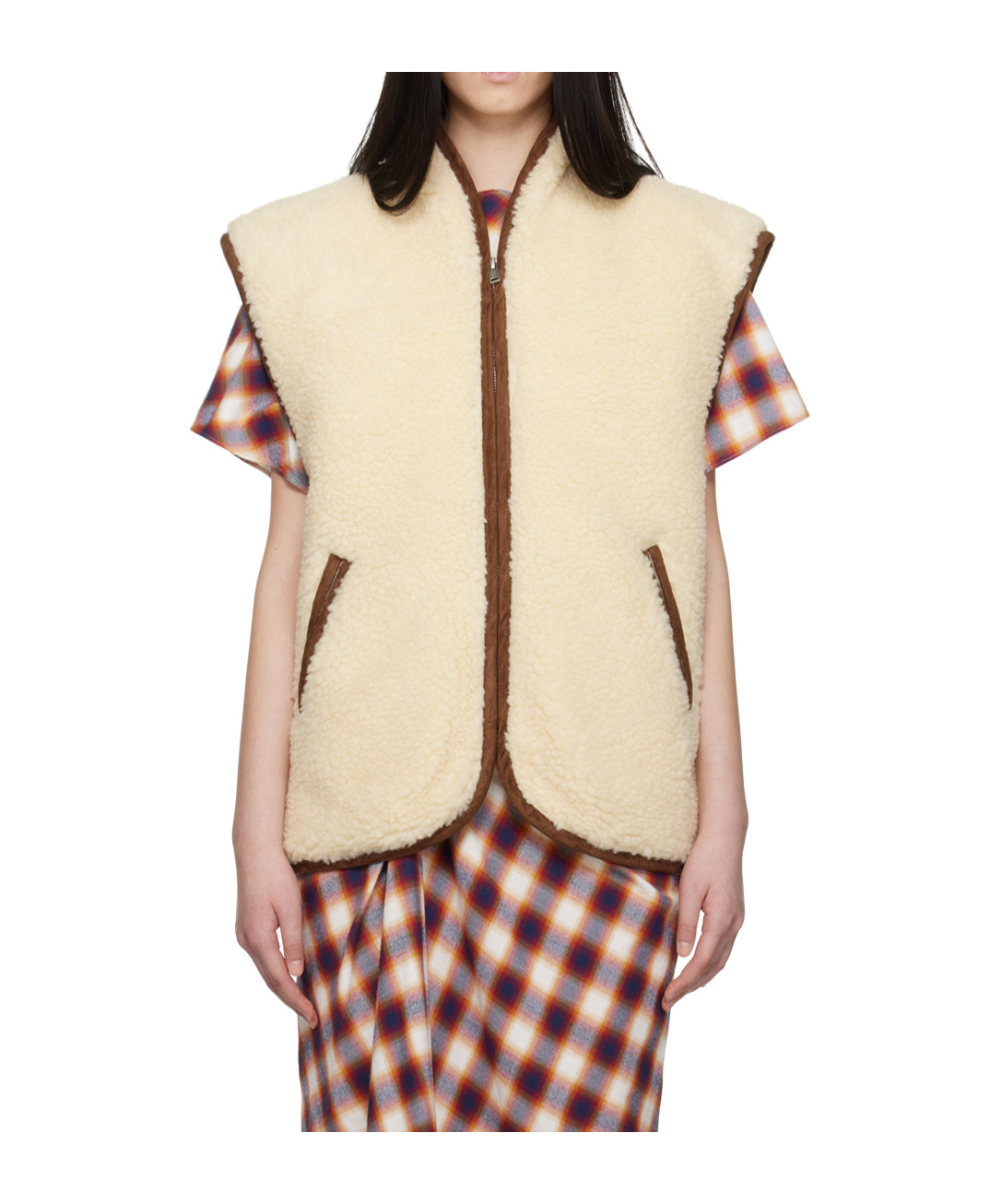 Isabel Marant Étoile 'maximilia' White Vest With Front Zip Closure In Wool Blend Woman In Nude