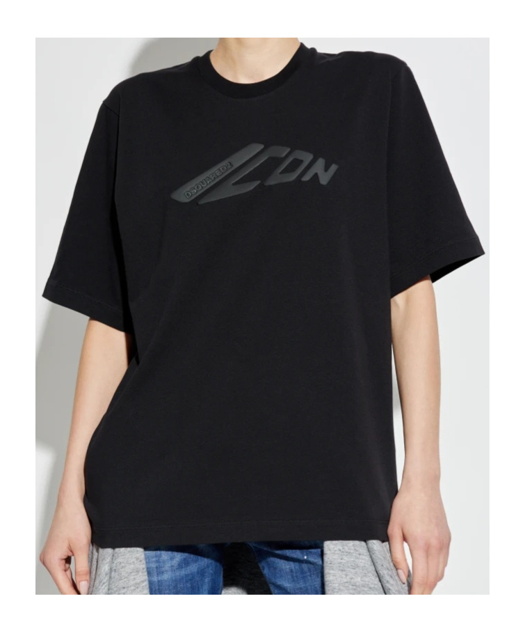 Dsquared2 Printed Cotton Jersey T-shirt In Black