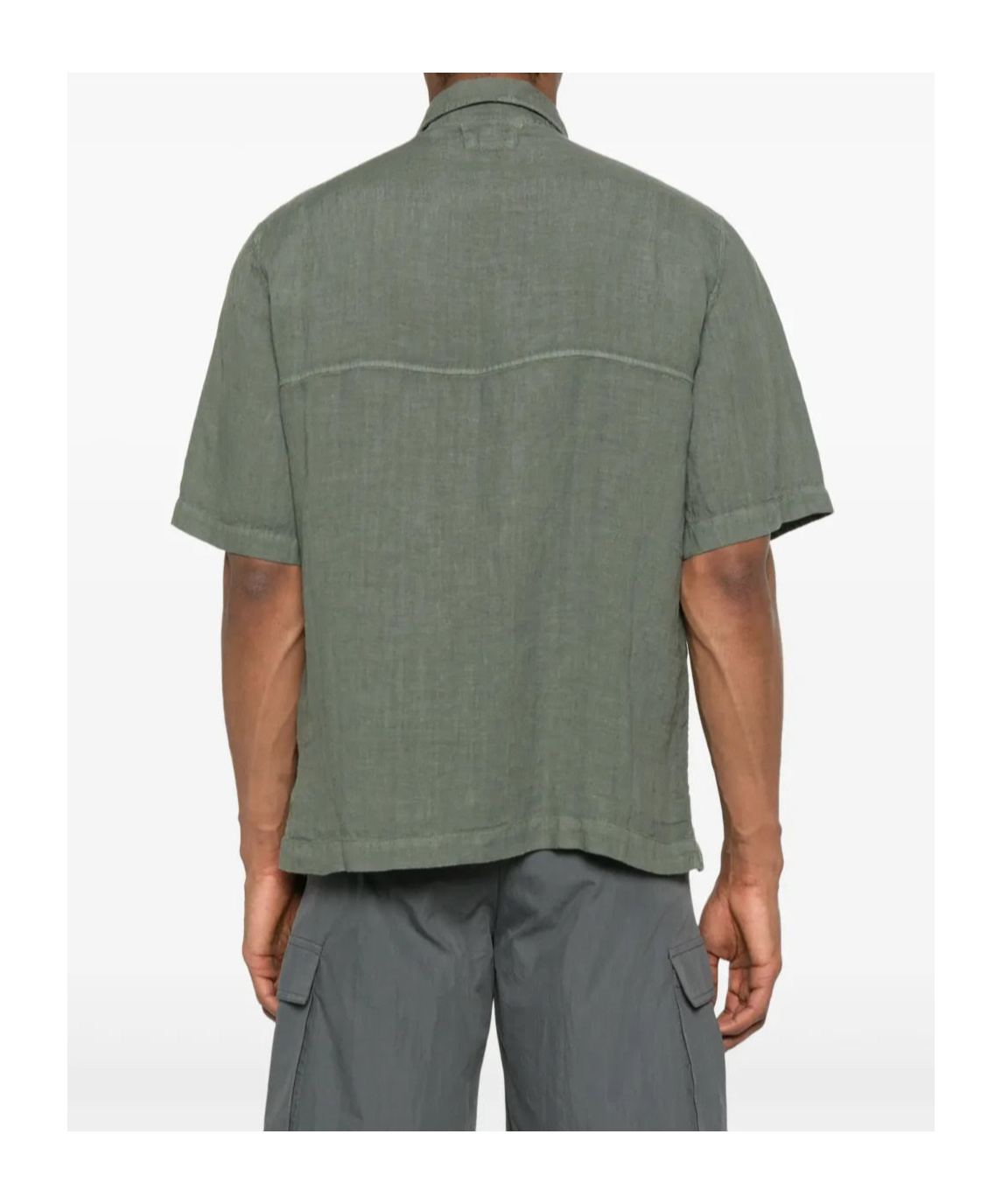C.p. Company Linen Shirt In Gray