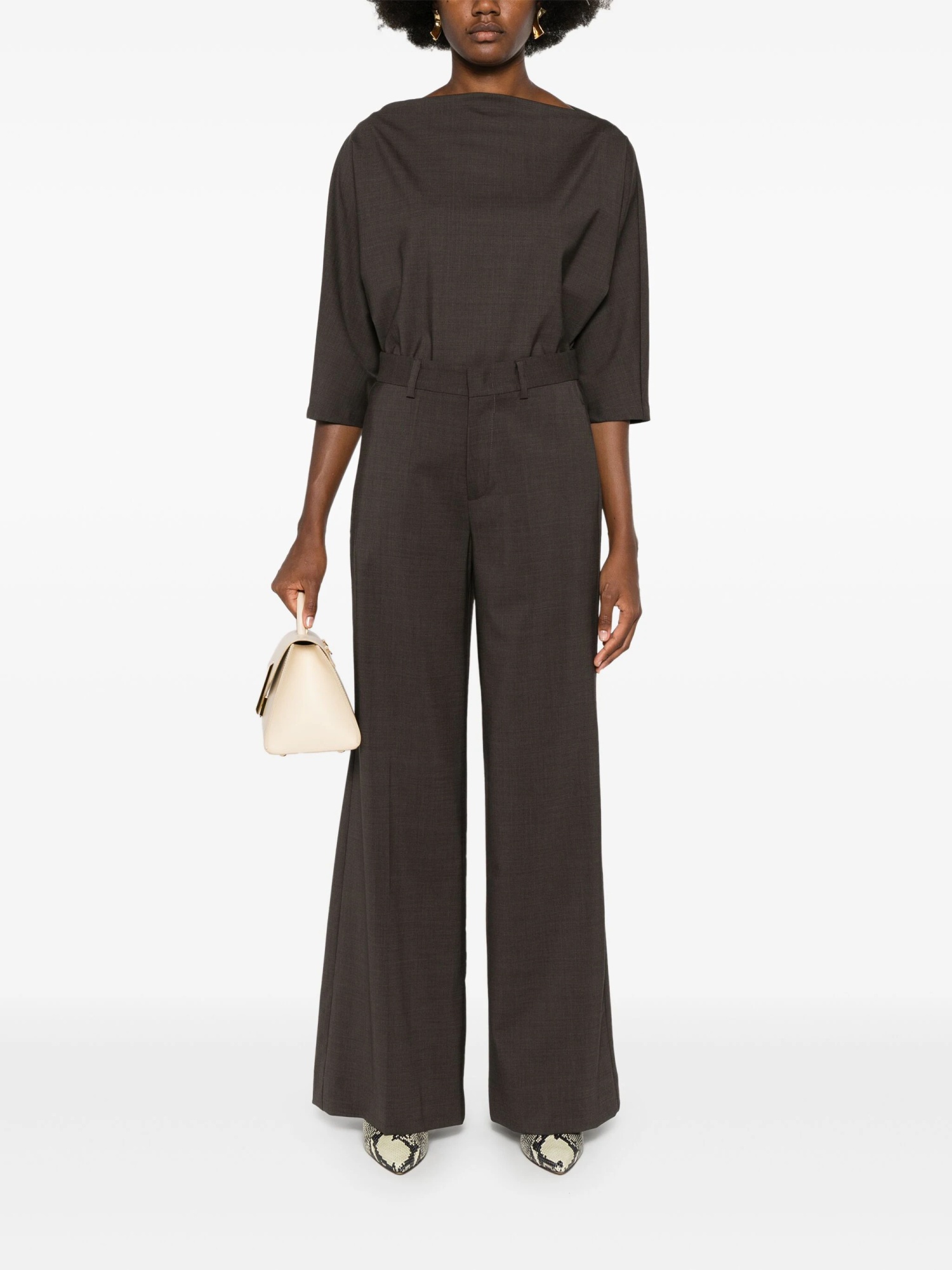 P.a.r.o.s.h . Lillie Pressed-crease Wide-leg Pants In Black