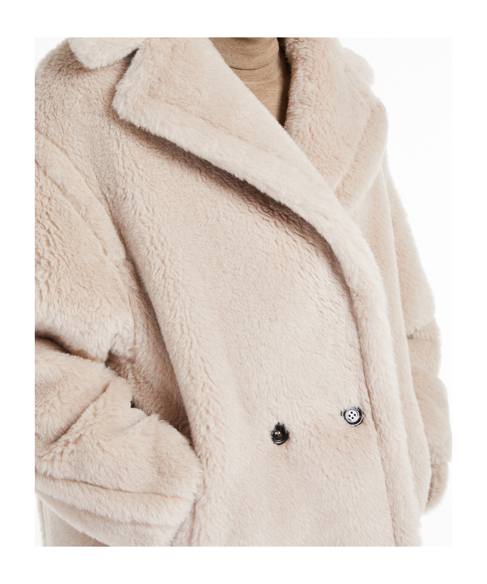 Max Mara Short Teddy Bear Icon Coat In Alpaca And Wool