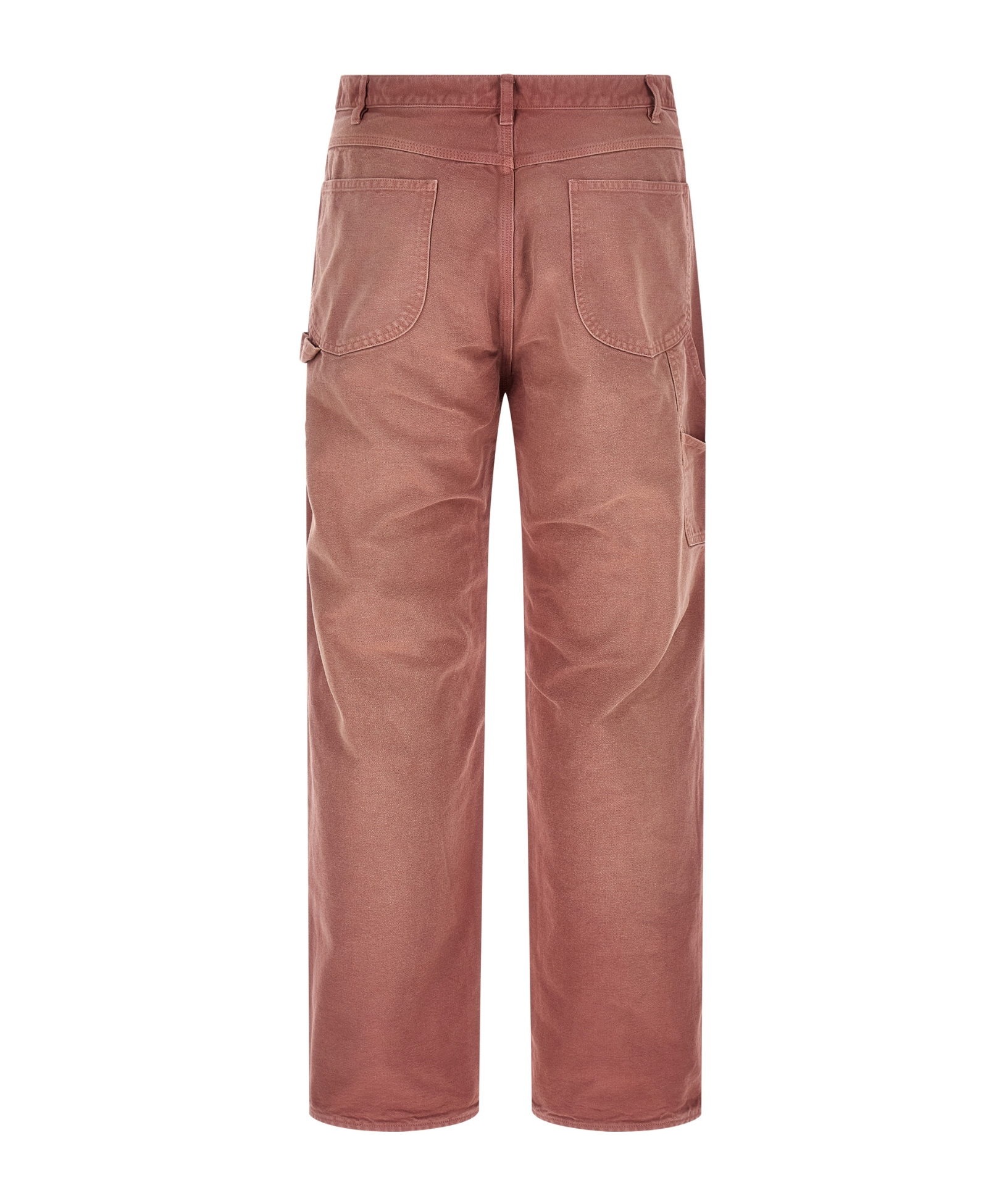 Auralee Garment-dyed Workwear Trousers In Red