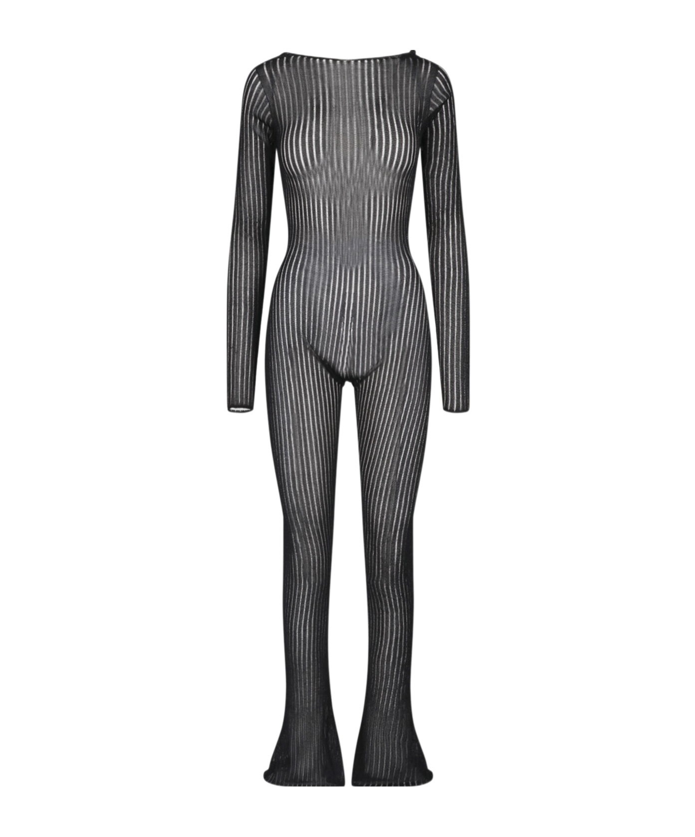 Dondup Erotica Striped Jumpsuit In Black