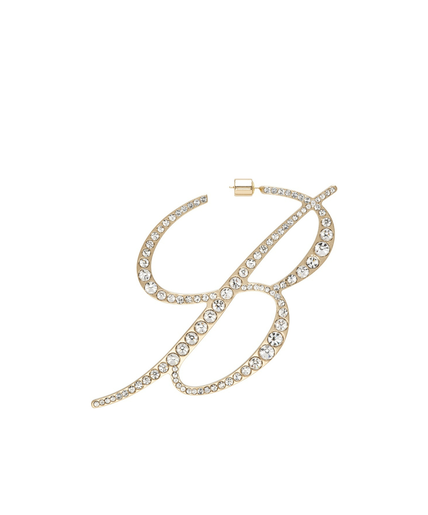Blumarine B Logo Crystal Mono Earring In Yellow