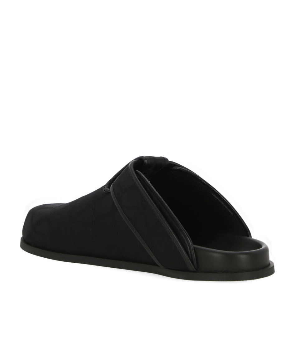 Valentino Men's Sabot With Toile Iconographe Motif In Black