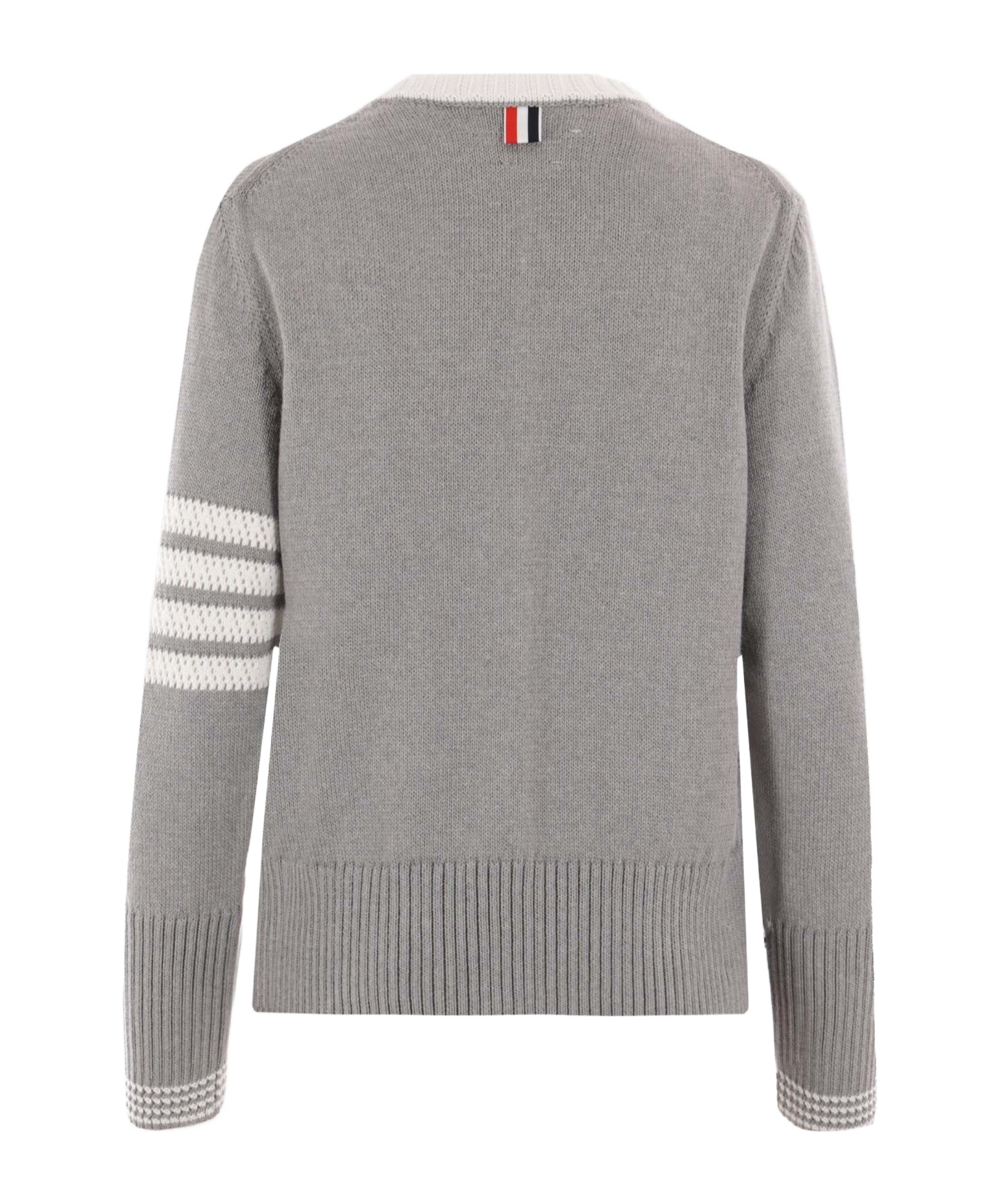 Thom Browne Jersey 4-bar Cotton Sweater In Gray