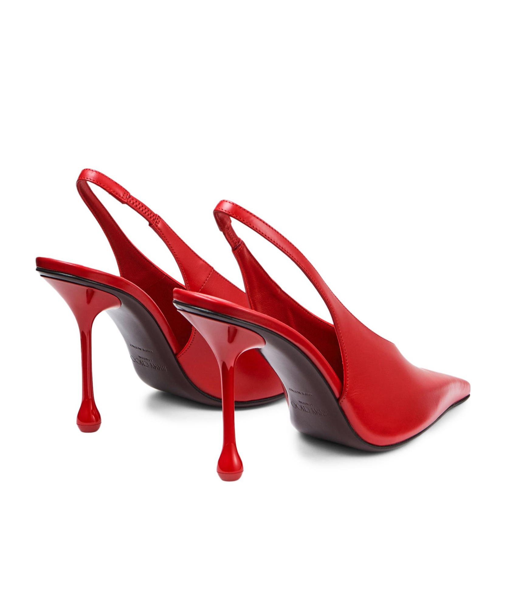 Jimmy Choo Isa 95 Leather Slingback Pumps In Red