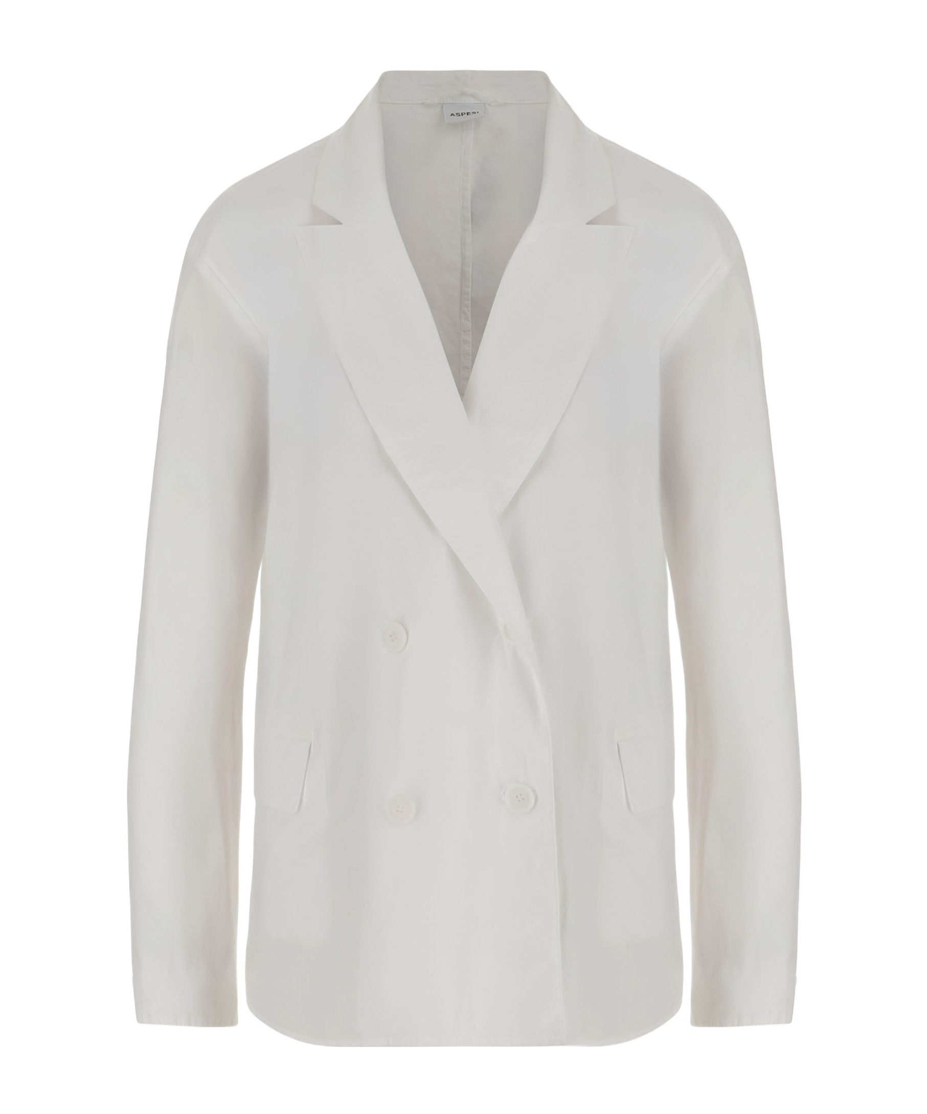 Aspesi Double-breasted Cotton Jacket In White