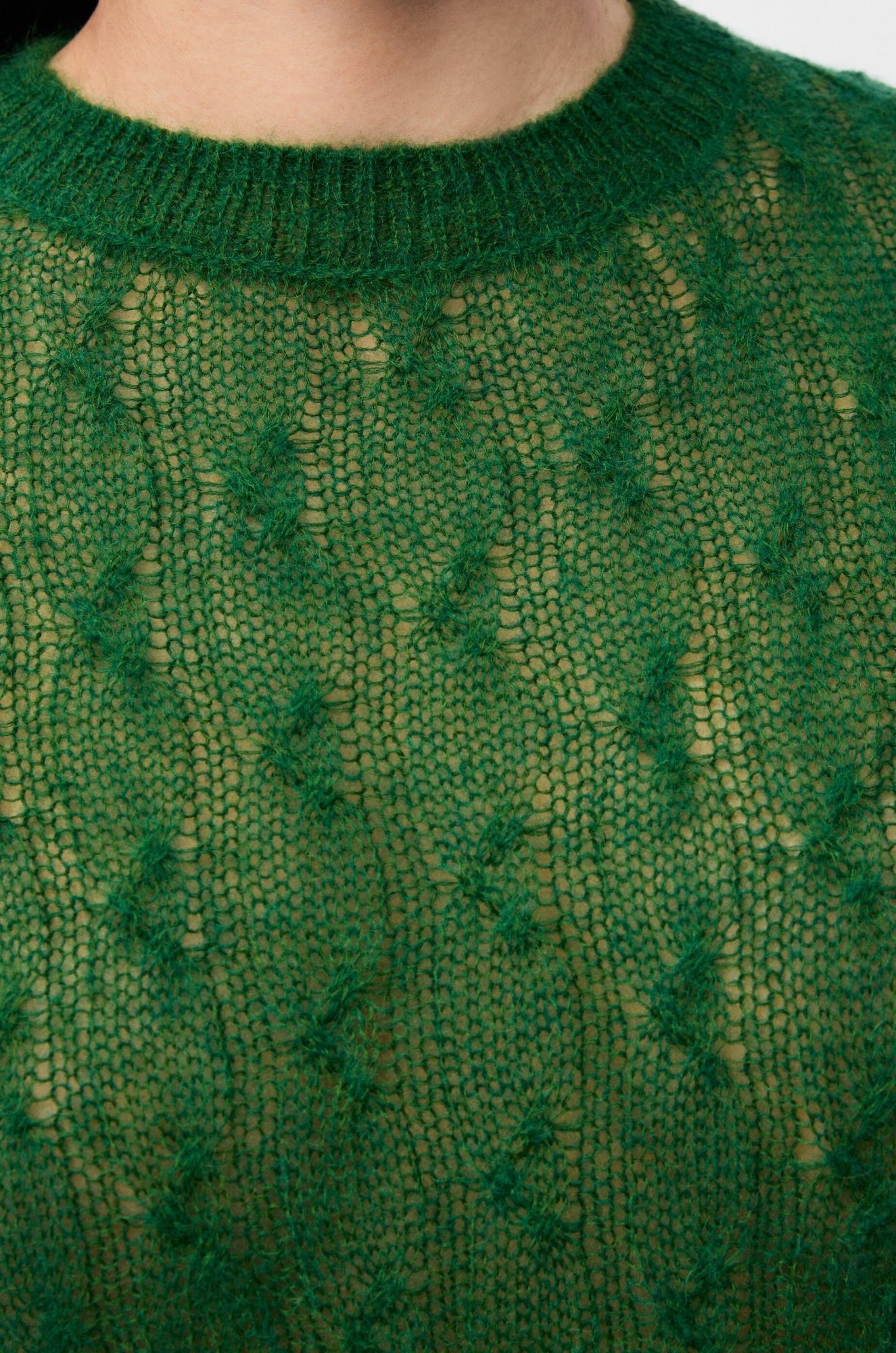 Loewe Crew Neck Long Sleeve Sweater In Green