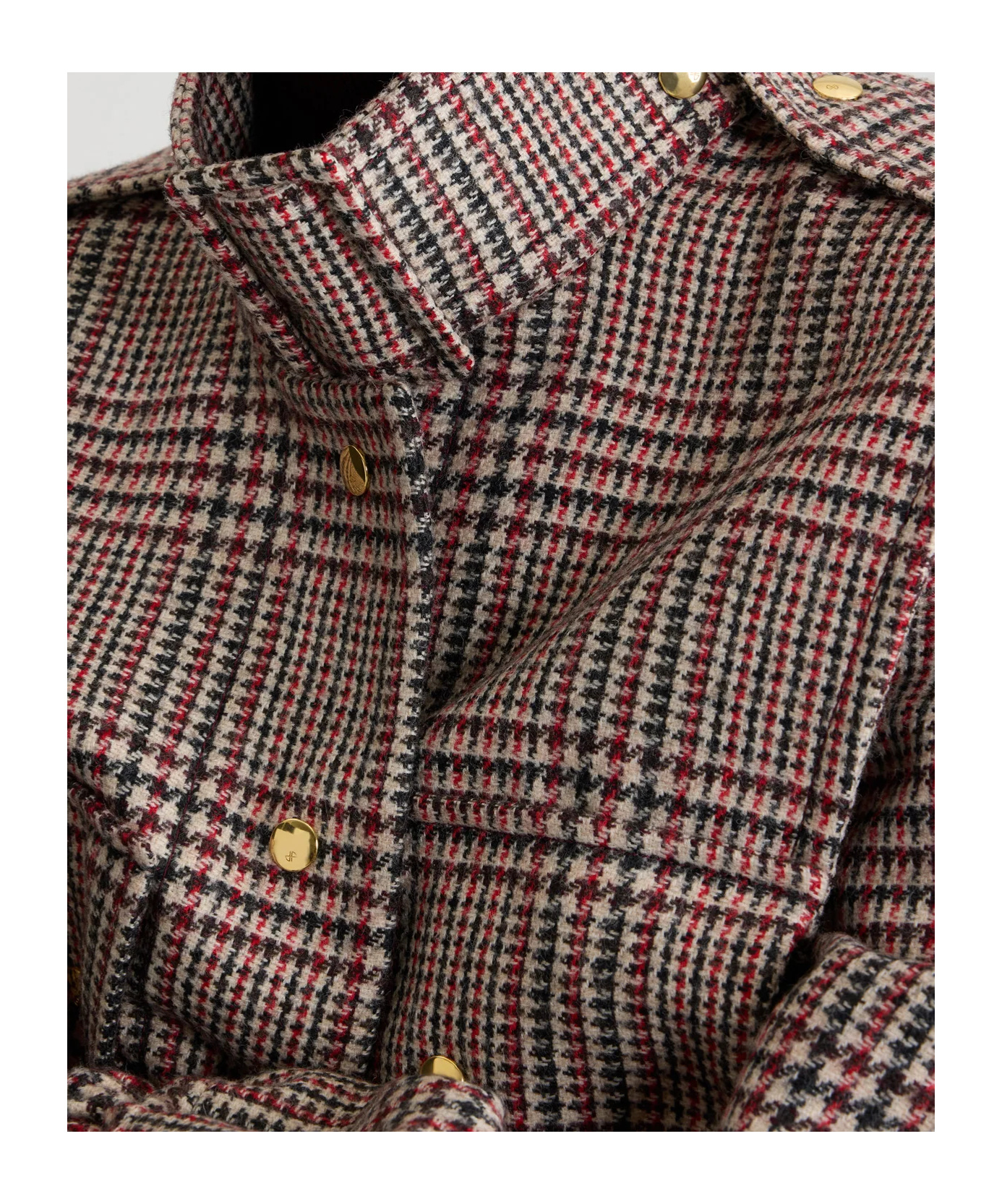 Patou Checked Virgin Wool Jacket In Multi