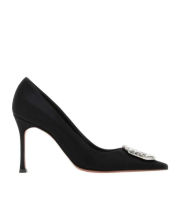 Shop Amina Muaddi Pointed High Heels In Black