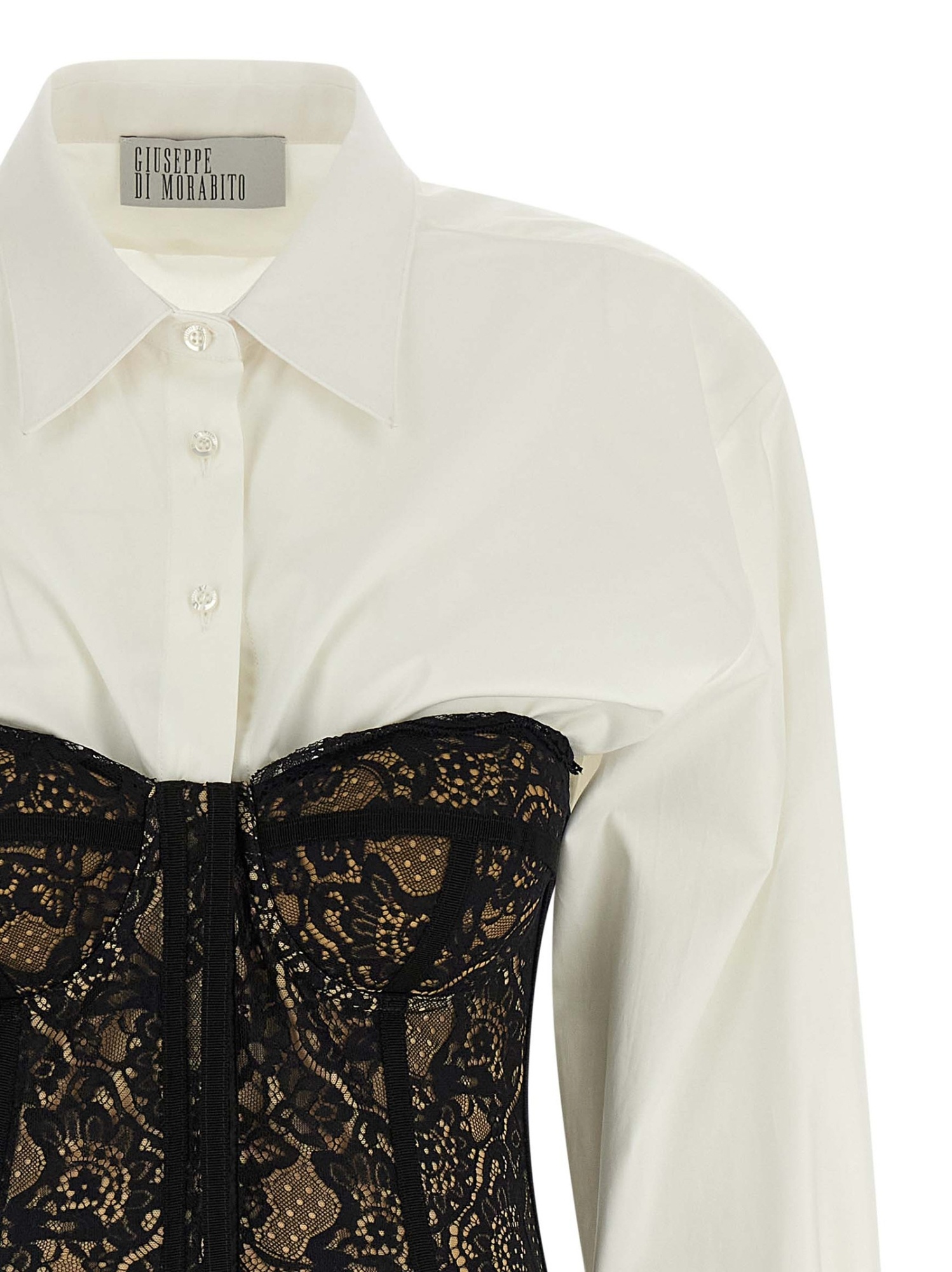 Giuseppe Di Morabito Long Sleeve Corset Style Lace Dress In Multi