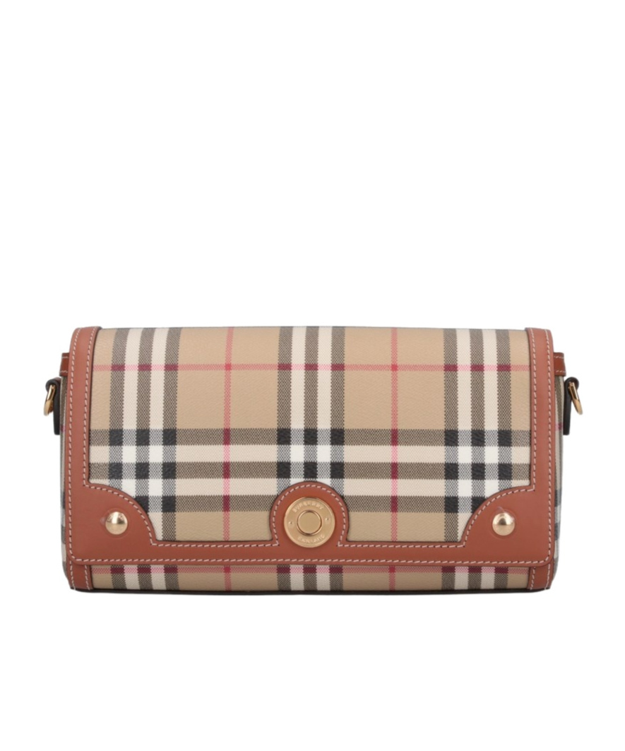 Burberry 'shoulder Bag With Check Pattern Notes In Nude