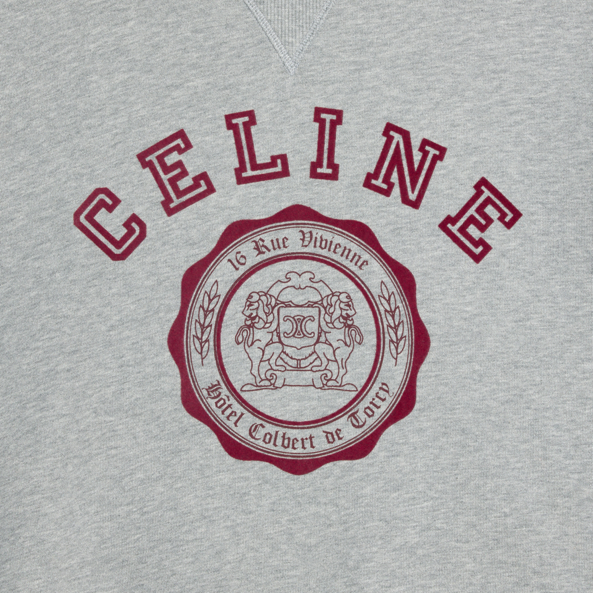 Celine Cotton Fleece Sweatshirt In Gray