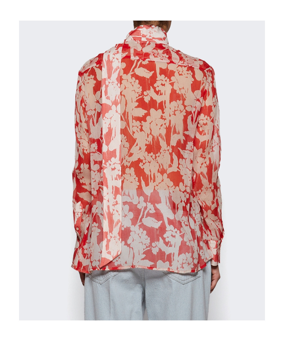Victoria Beckham Pleated Patterned Shirt In Multi