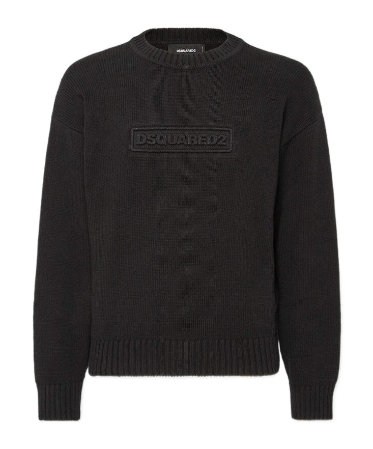 Dsquared2 Logo-print Knitted Jumper In Black