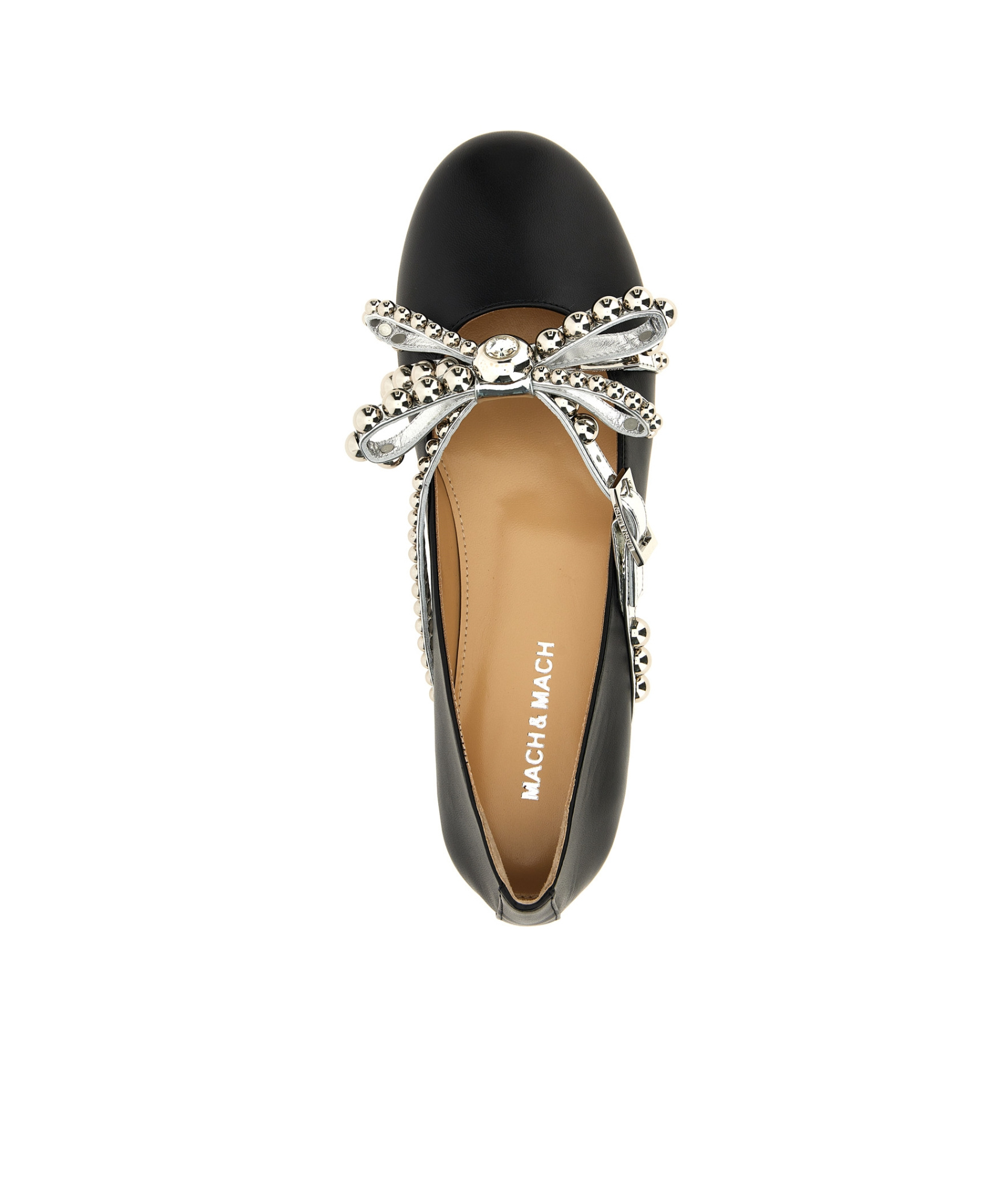 MACH&MACH STUD-EMBELLISHED BALLET FLATS