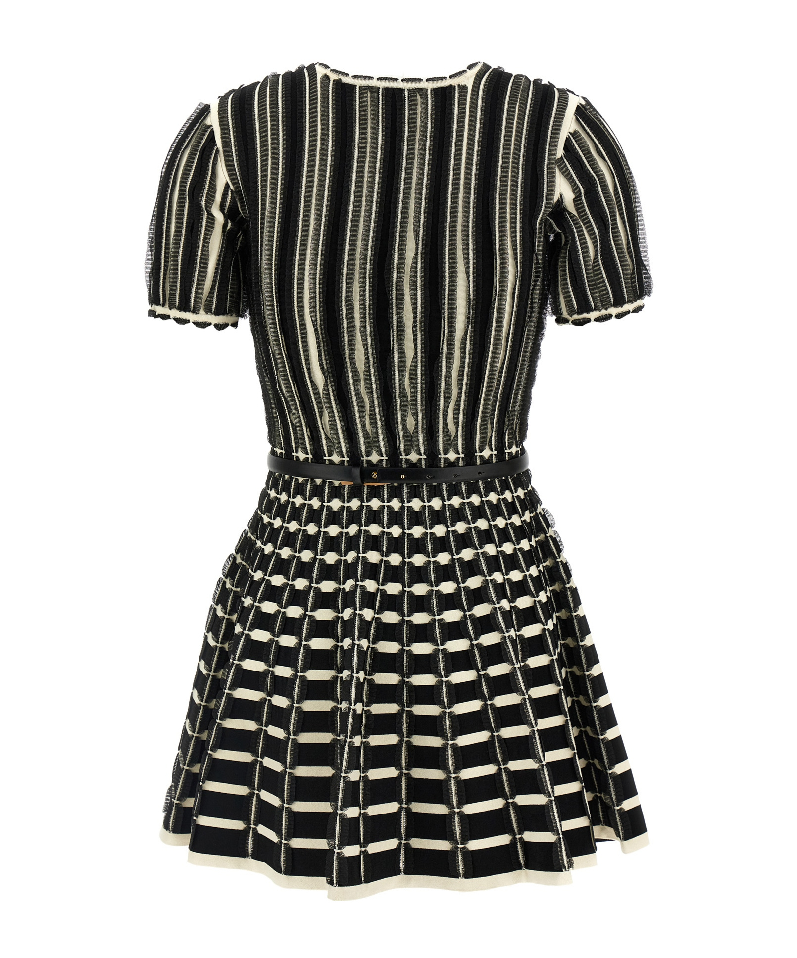 ELISABETTA FRANCHI VISCOSE DRESS WITH MICRO-RUFFLES