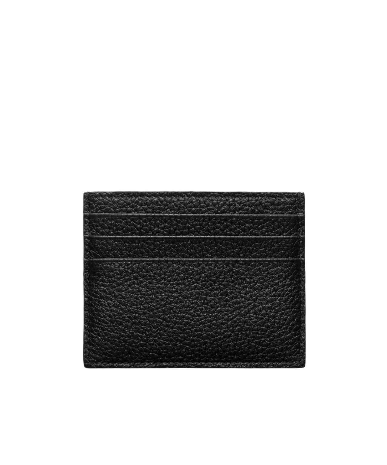 Prada Grained Leather Cardholder With Logo In Black