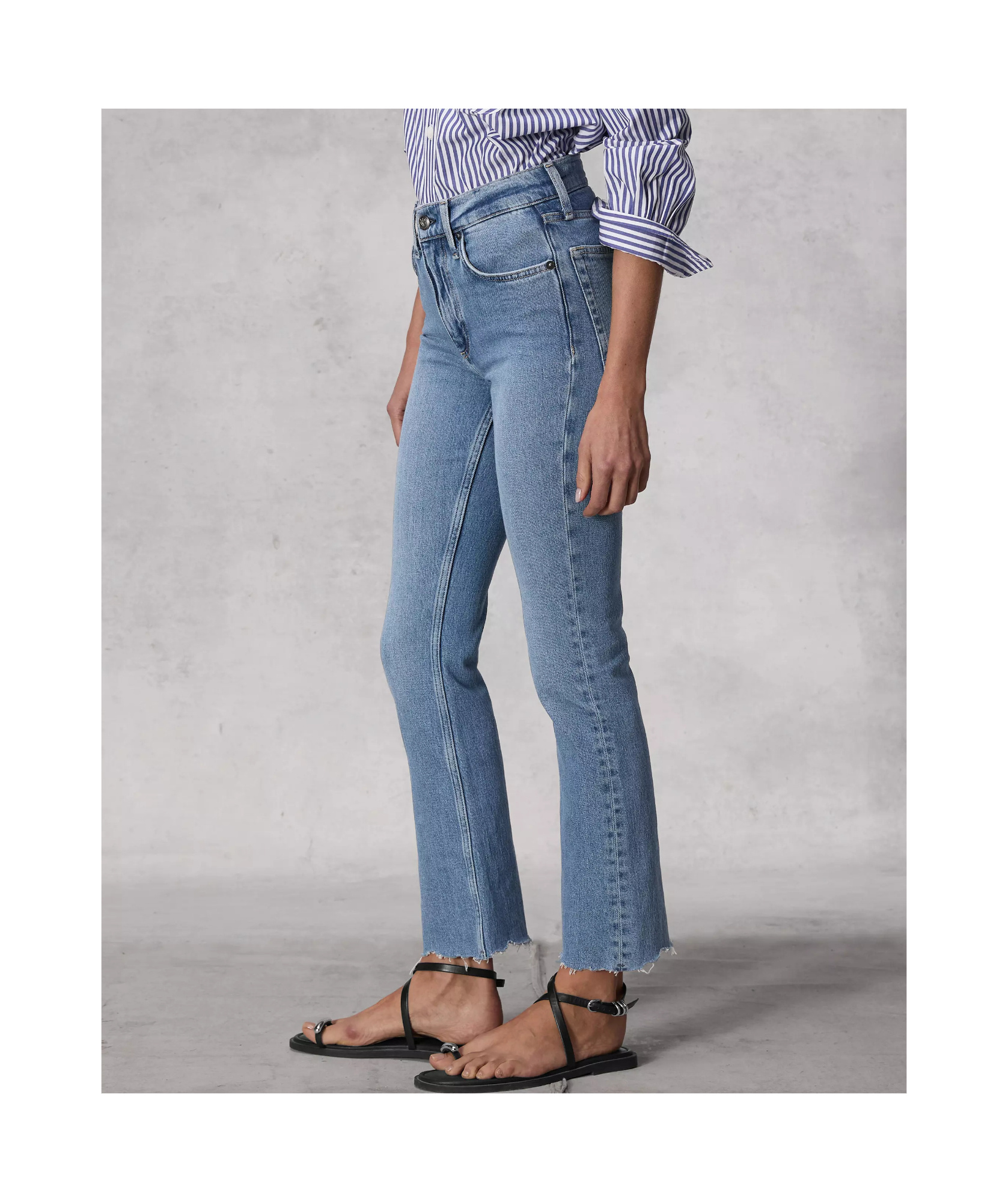 Rag & Bone Mid-waist Micro-flared Jeans Pants In Blue
