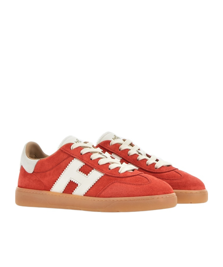 Hogan Cool Leather And Suede Sneakers In Red