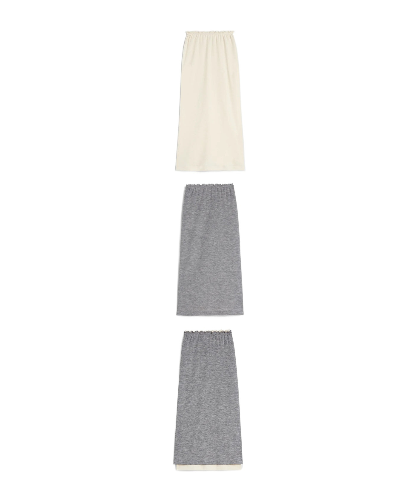 Jil Sander Lightweight Wool Layered Skirt In Gray