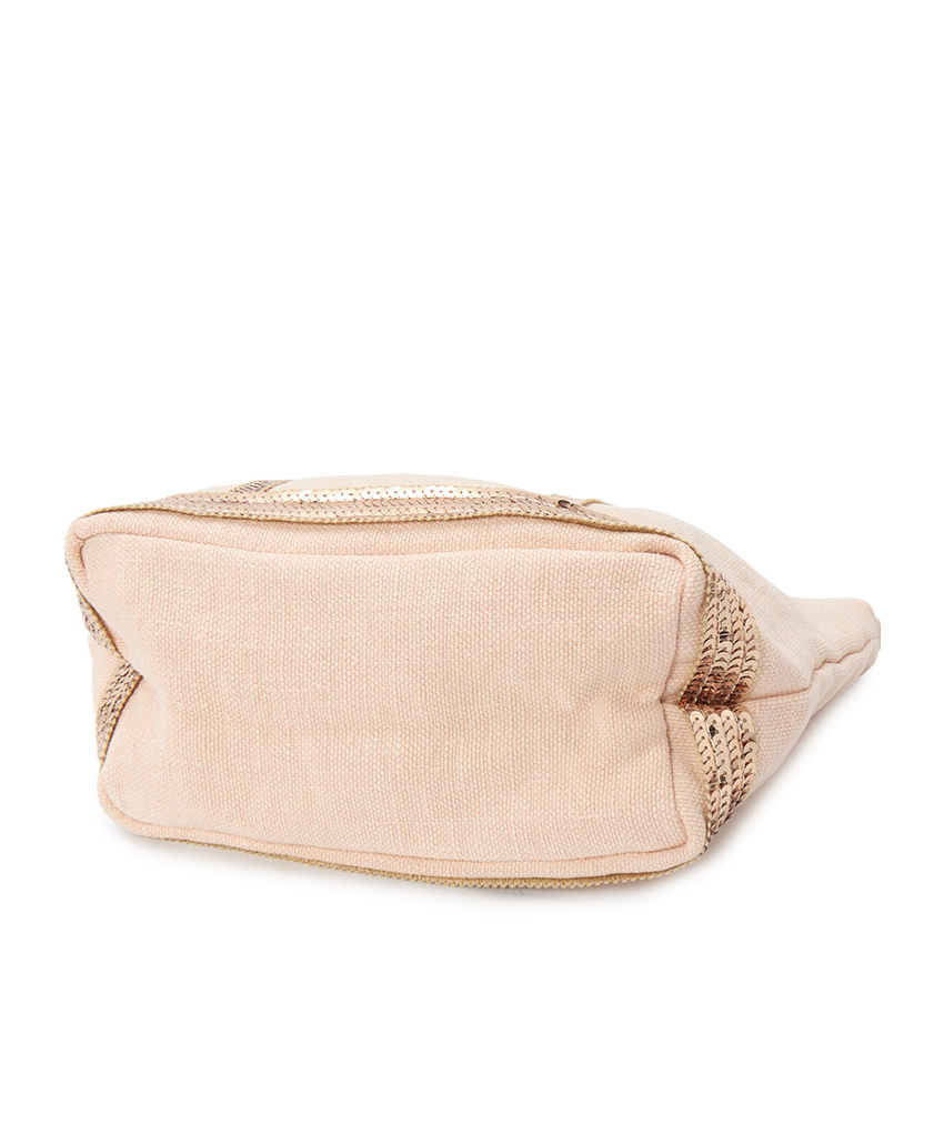 Vanessa Bruno Sequined Shoulder Bag In Nude