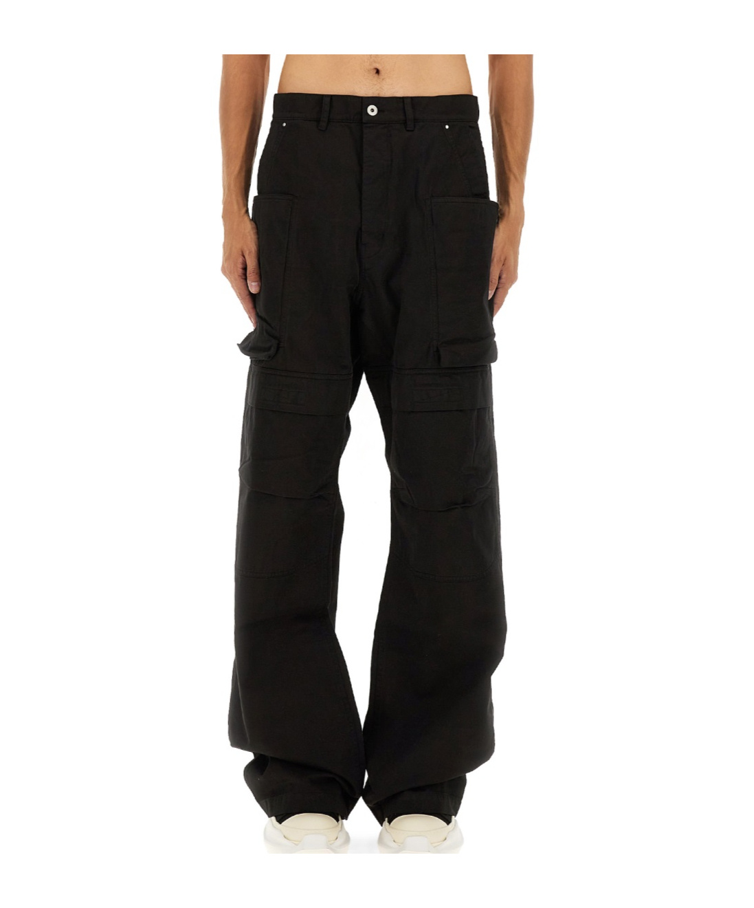 Rick Owens Drkshdw Stefan Wide Leg Cargo Pants In Black