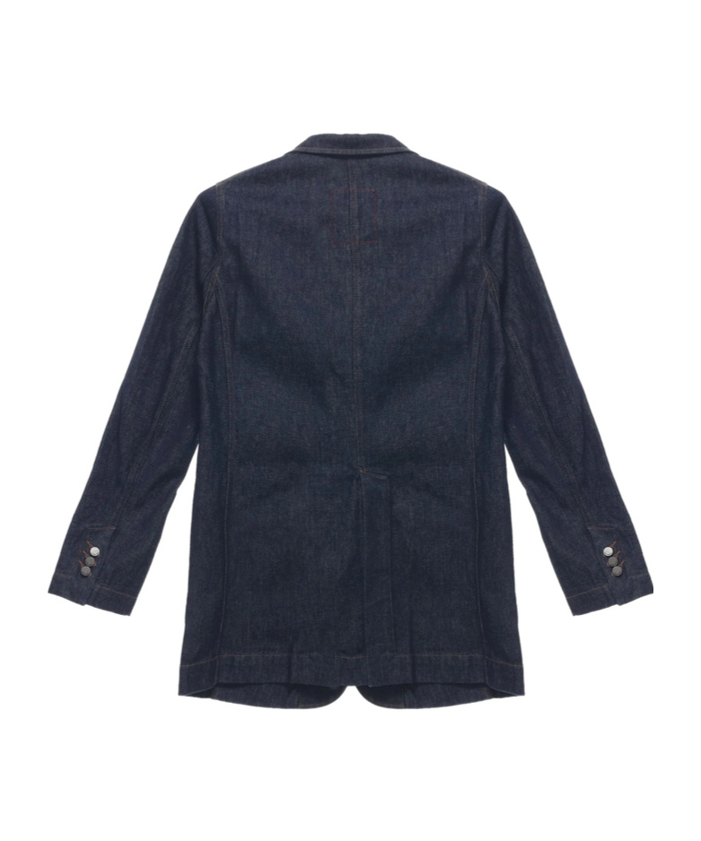 Uma Wang Button-fastening Denim Blazer In Gray