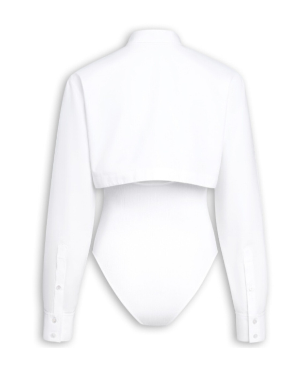 Alaïa Layer Cotton Poplin Shirt In White