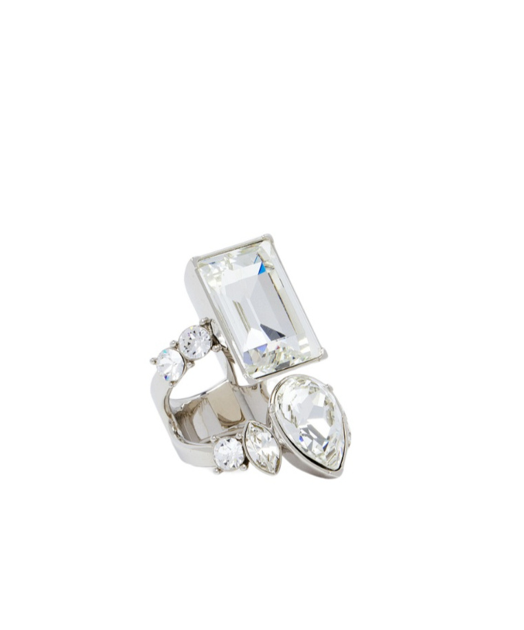 Alexander Mcqueen Women's Cocktail Ring In Silver In White