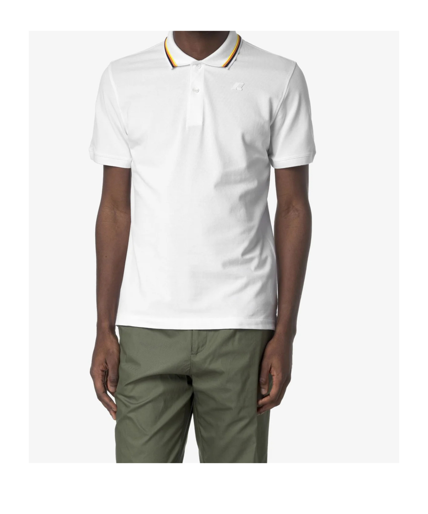 K-way Short Sleeve Button Polo Shirt In White